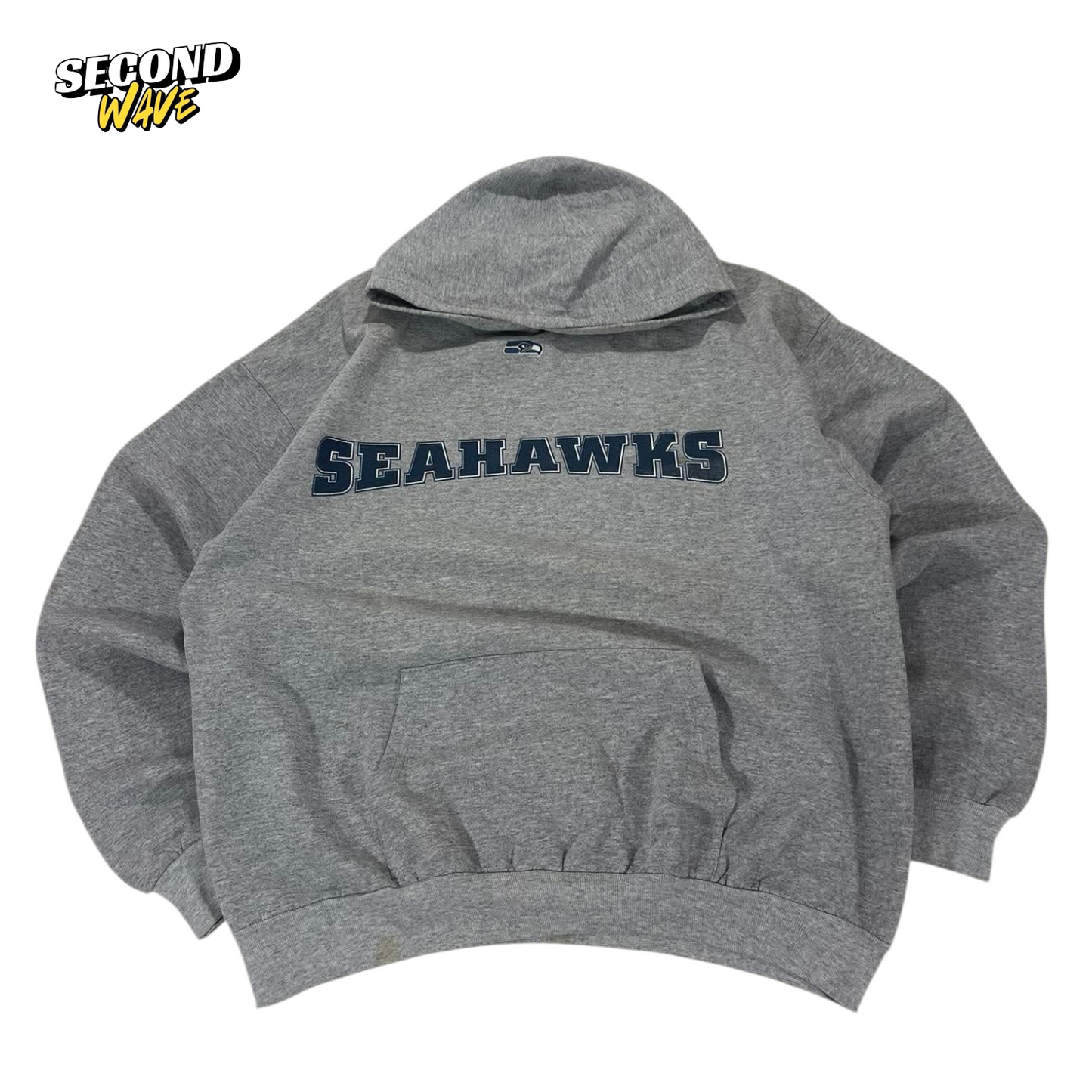 VINTAGE GREY SEATTLE SEAHAWKS HOODIE (M)