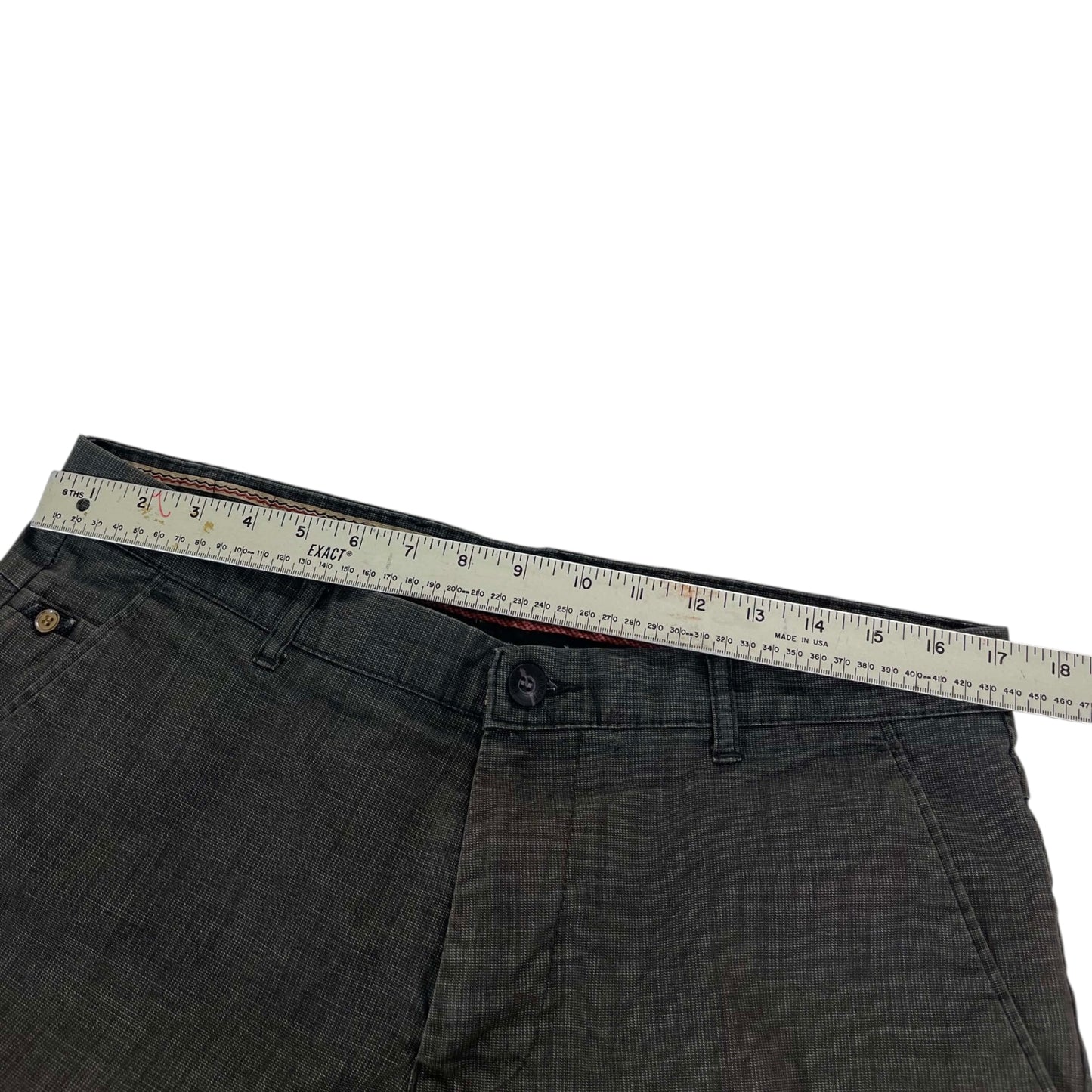 VINTAGE GREY PLAID STRAIGHT LEG TROUSERS (34)