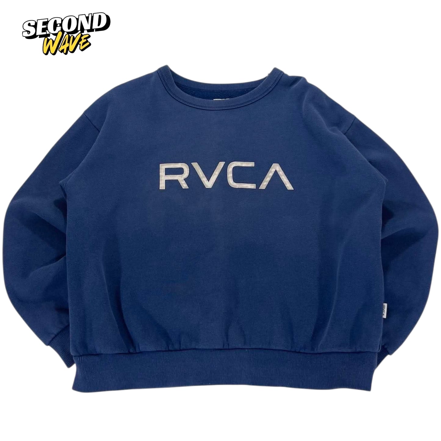 NAVY BLUE RVCA CREWNECK (S-M)