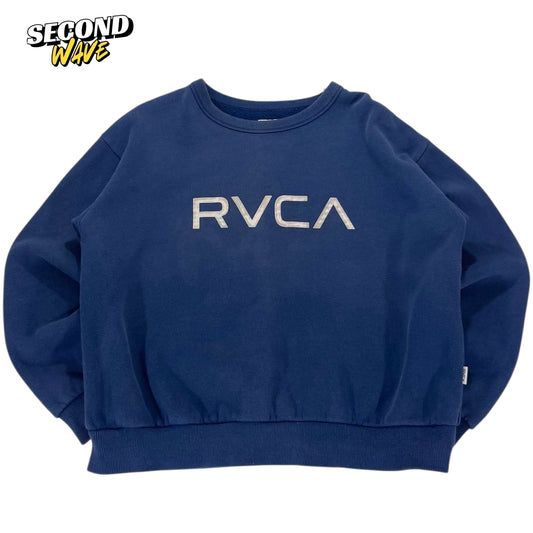 NAVY BLUE RVCA CREWNECK (S-M)