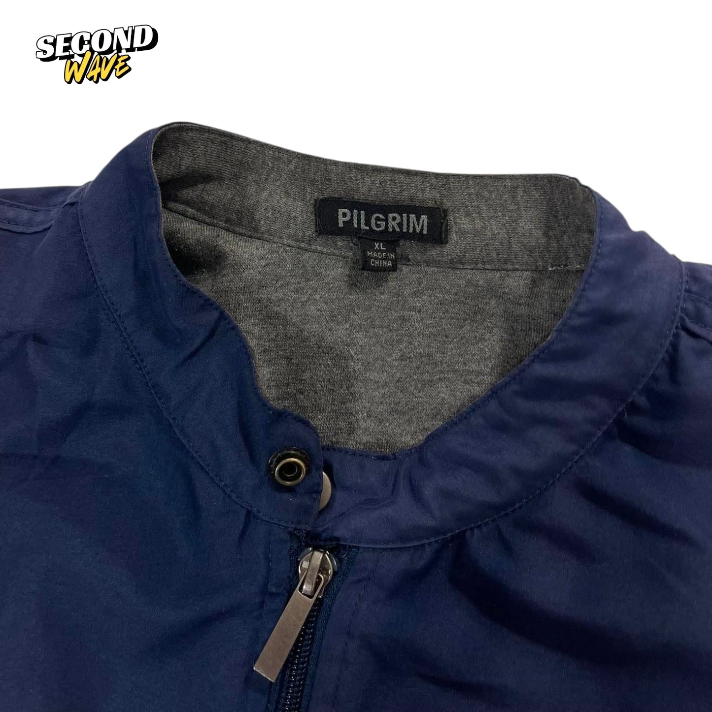 VINTAGE PILGRIM NAVY BLUE BOMBER JACKET (XL)