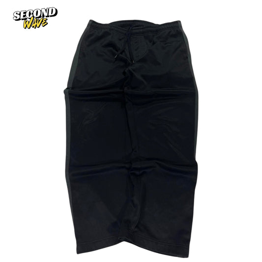 VINTAGE SPORTS BLACK BAGGY TRACK PANTS WITH DRAWSTRING WAIST AND POCKETS (L)