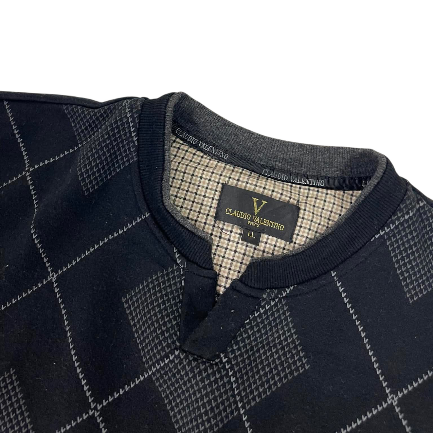 CLAUDIO VALENTINO BLACK SWEATER (L)