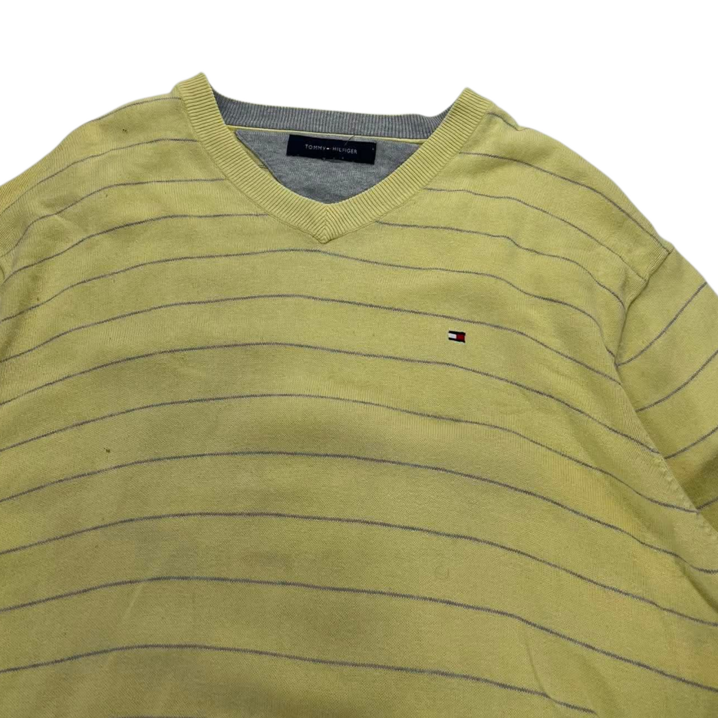 TOMMY YELLOW STRIPED V LONG SLEEVE (BEST FIT LARGE)