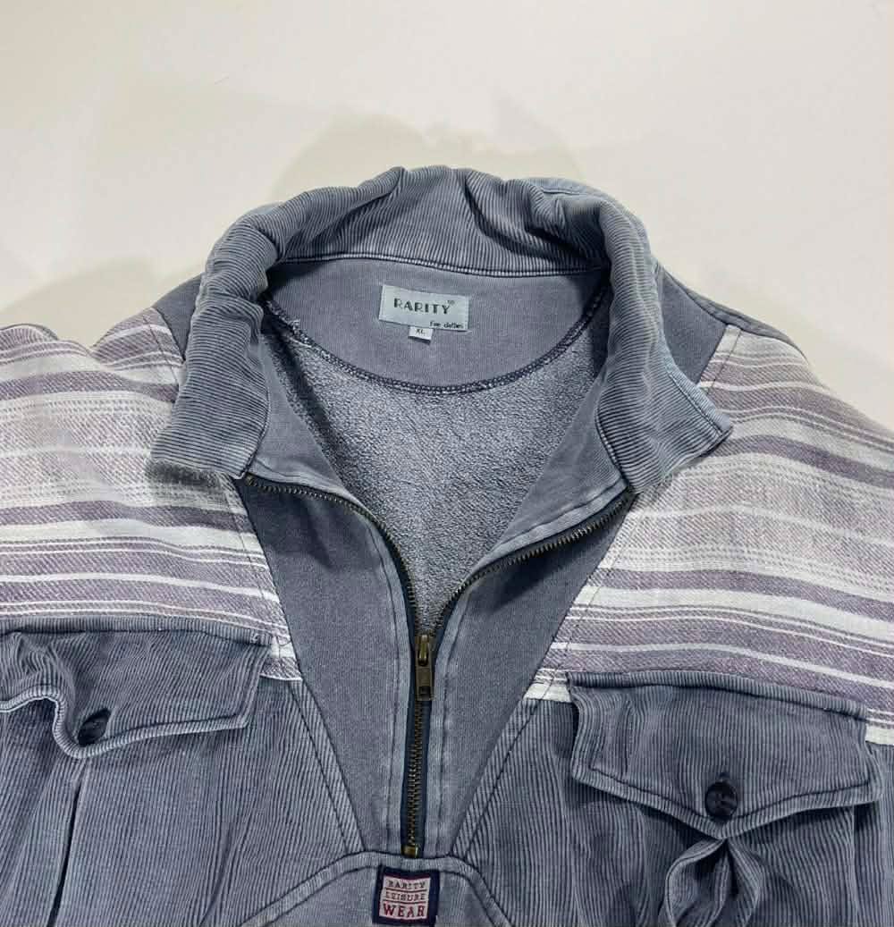 VINTAGE MULTI POCKET RARITY QUARTER ZIP SWEATSHIRT (XL)