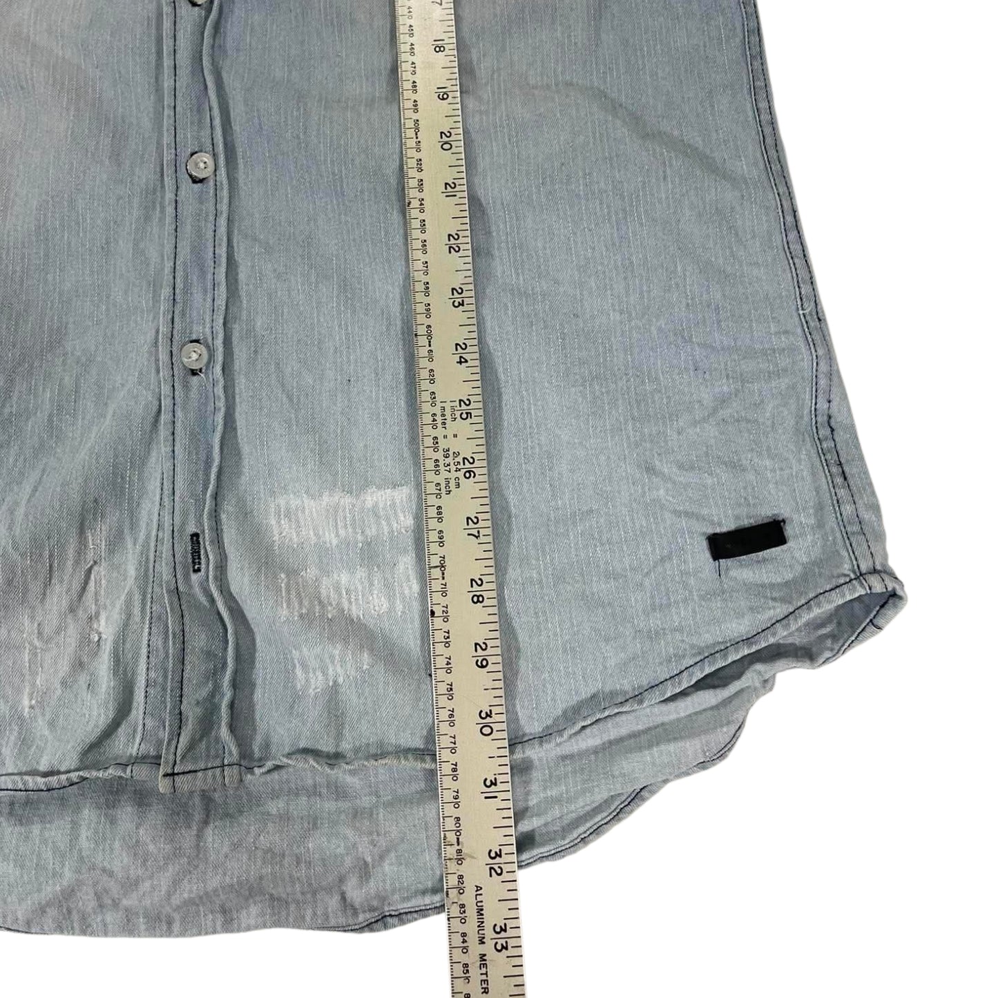 ABSENT BLUE DENIM BUTTON UP (M-L)