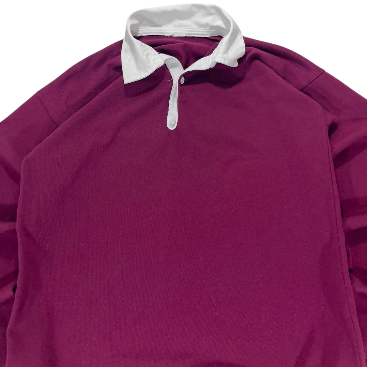 BURGUNDY RUGBY SHIRT WITH WHITE COLLAR (M)