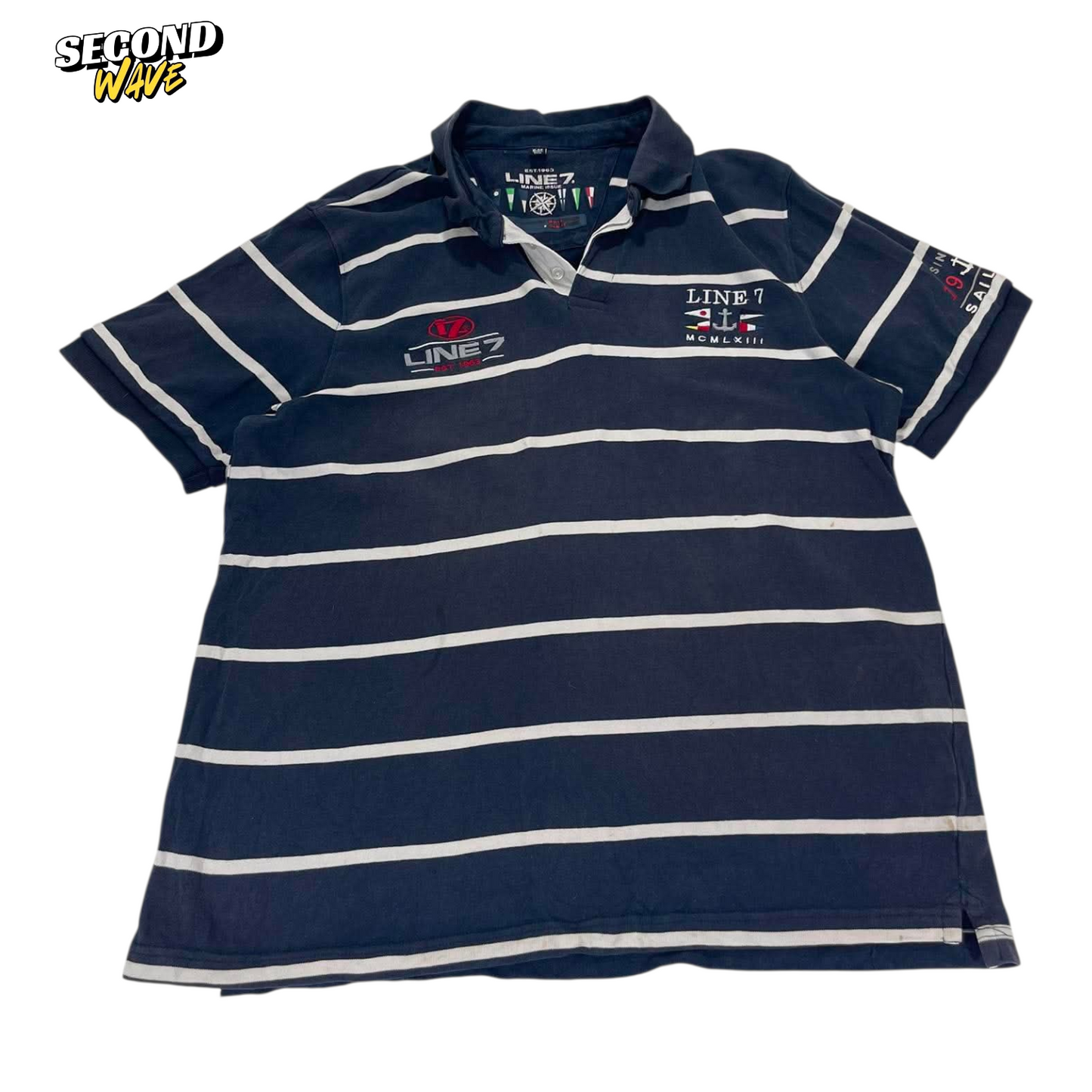 VINTAGE LINE 7 STRIPED POLO SHIRT (XL)