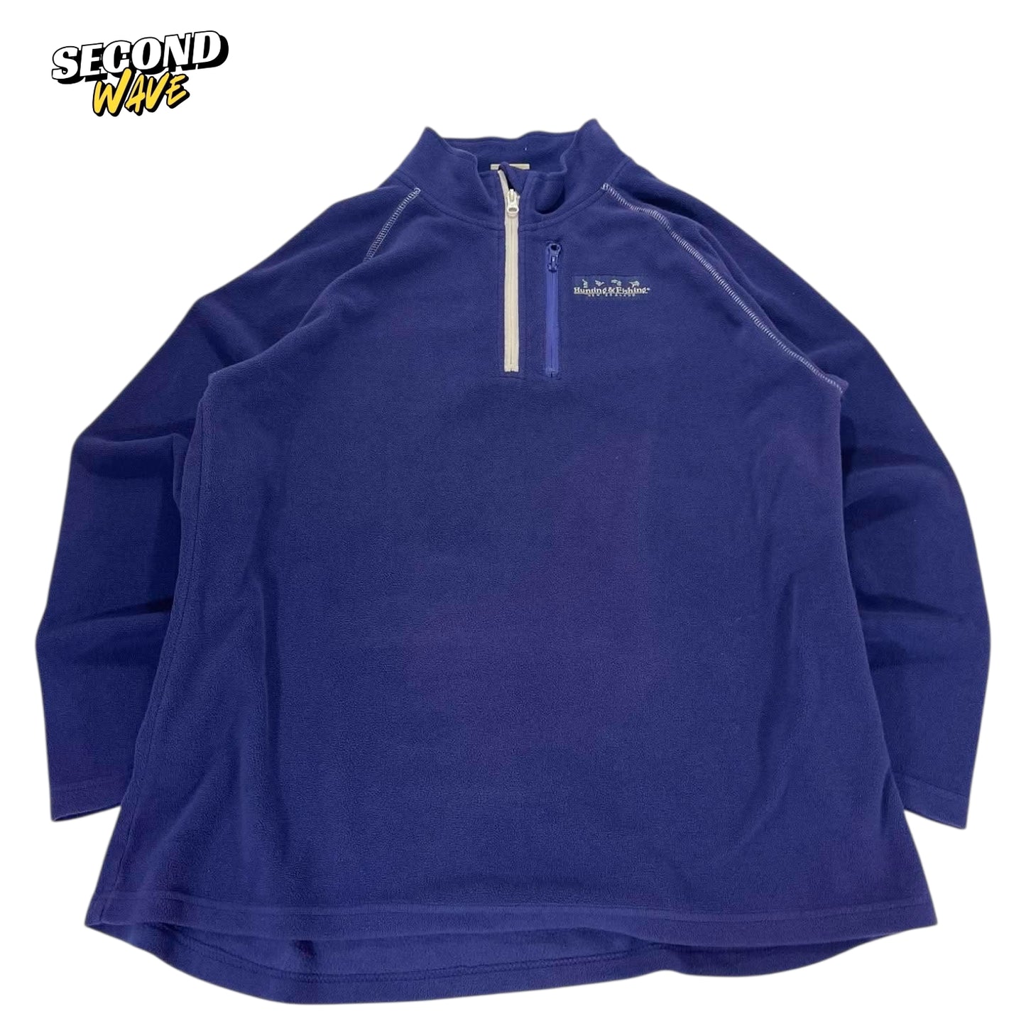HUNTING & FISHING BLUE QUARTER ZIP FLEECE (L-XL)