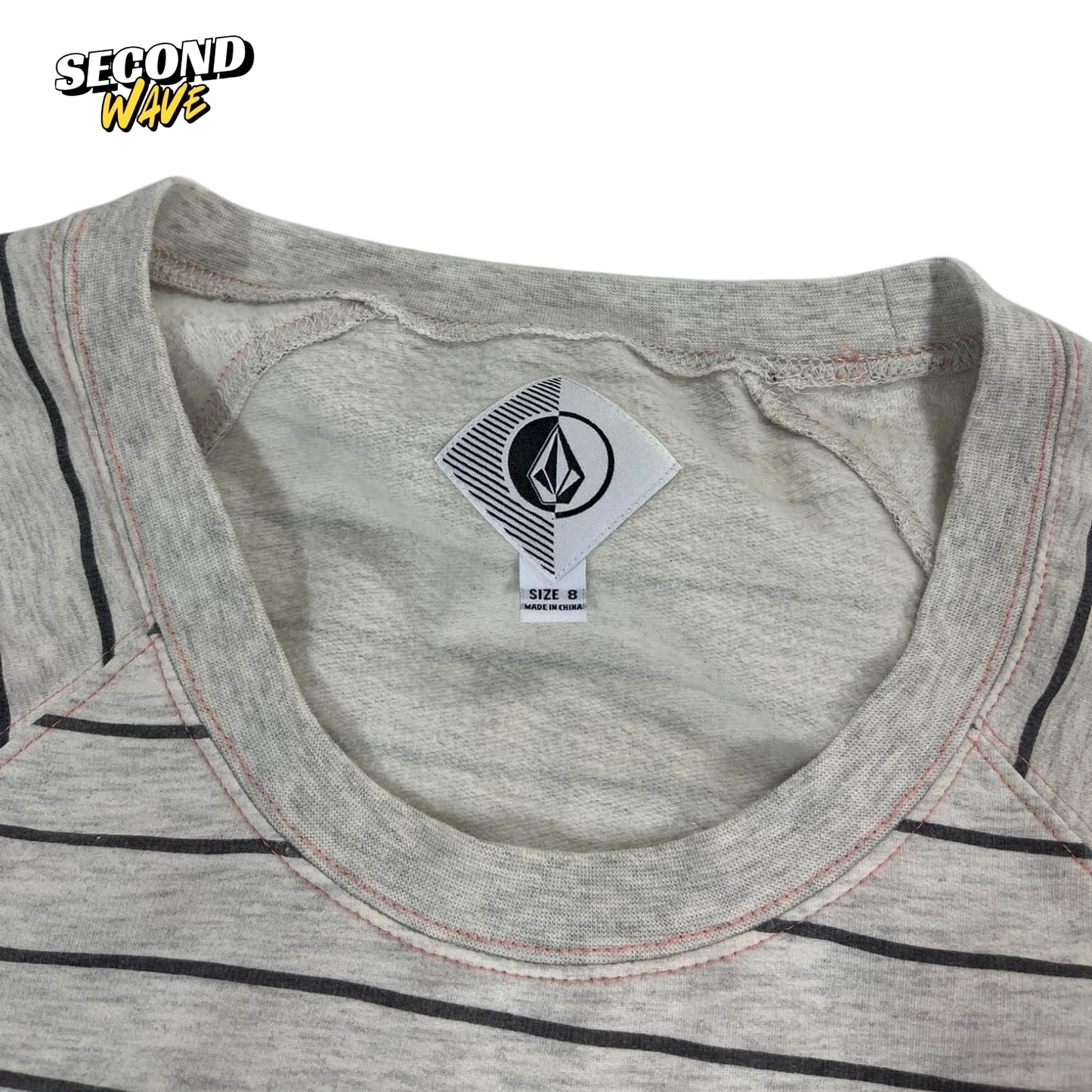 VOLCOM GREY STRIPED SWEATSHIRT (S)