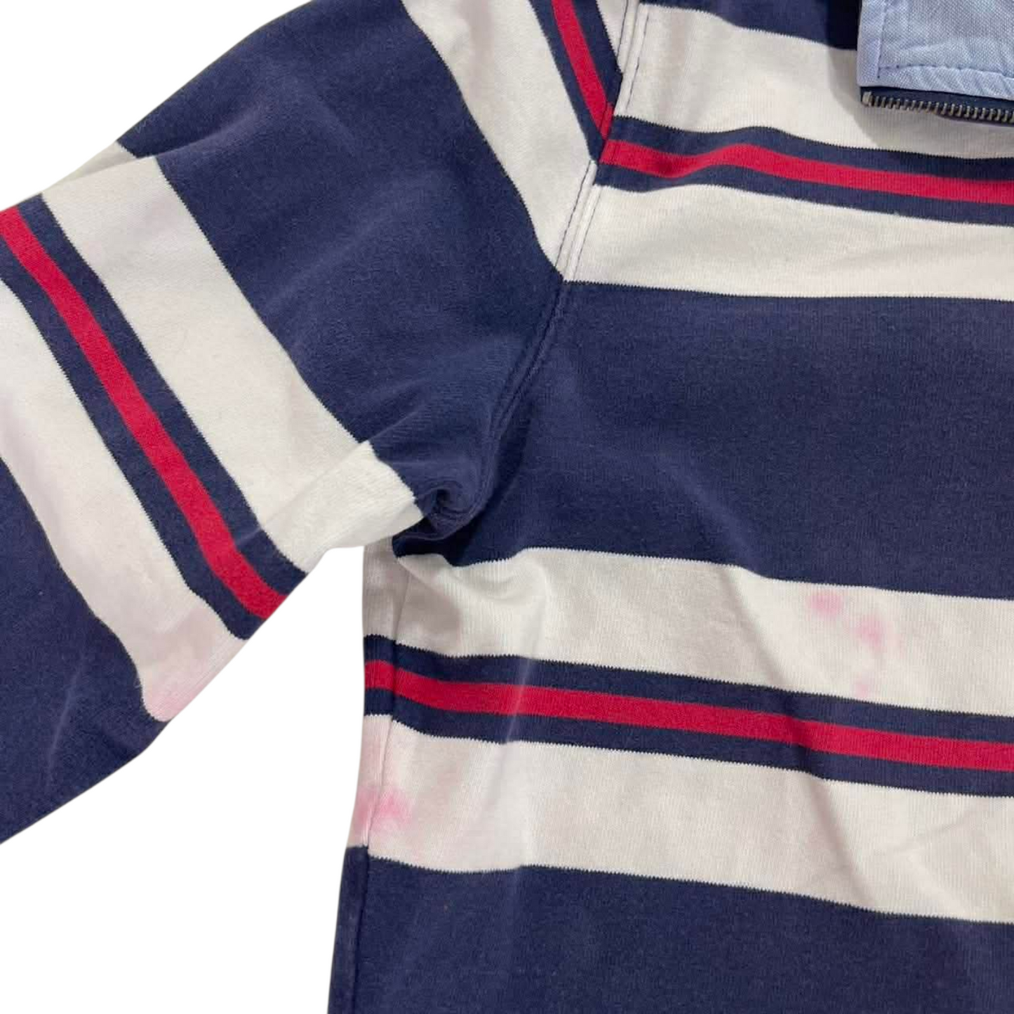 WRANGLER NAVY BLUE STRIPED QUARTER ZIP SWEATSHIRF (10)