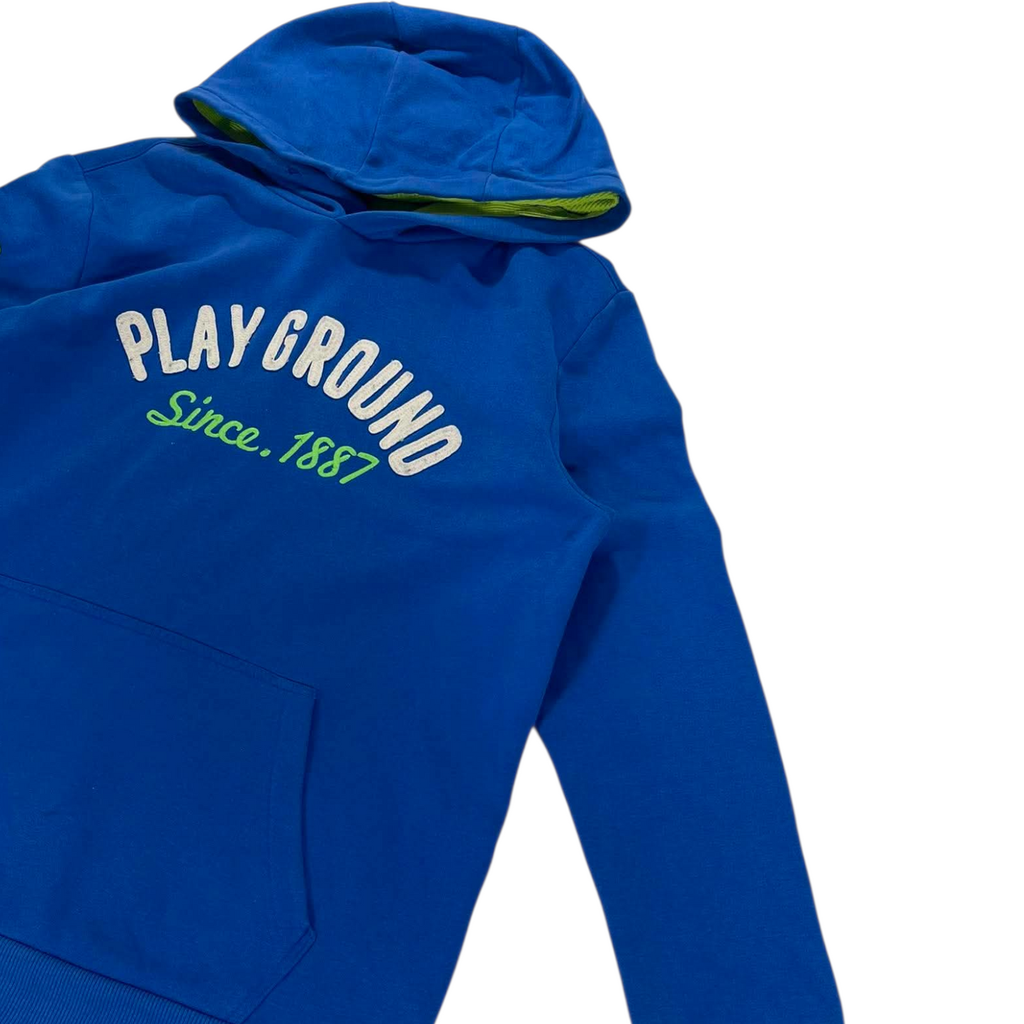 VINTAGE PLAYGROUND BLUE & GREEN HOODIE (L)
