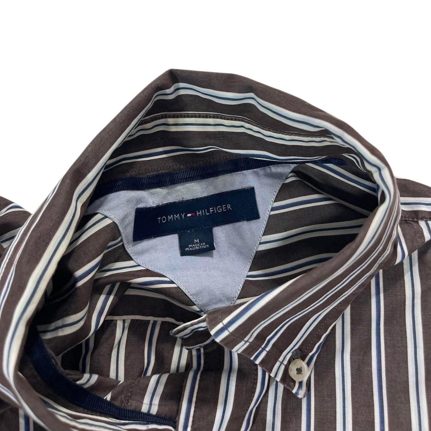 VINTAGE TOMMY HILFIGER STRIPED BUTTON UP SHIRT (M)