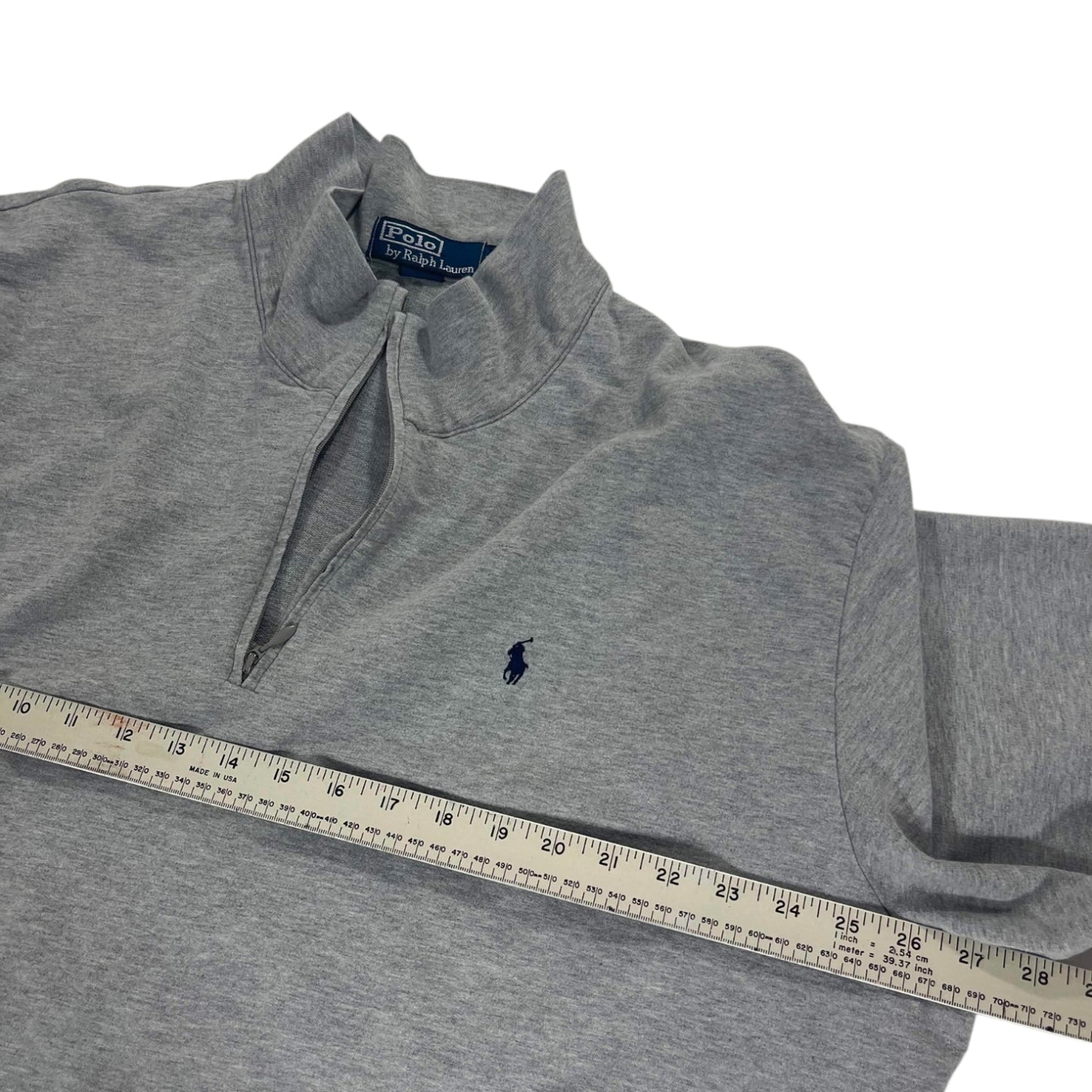 VINTAGE POLO RALPH LAUREN GRAY QUARTER ZIP (XL)