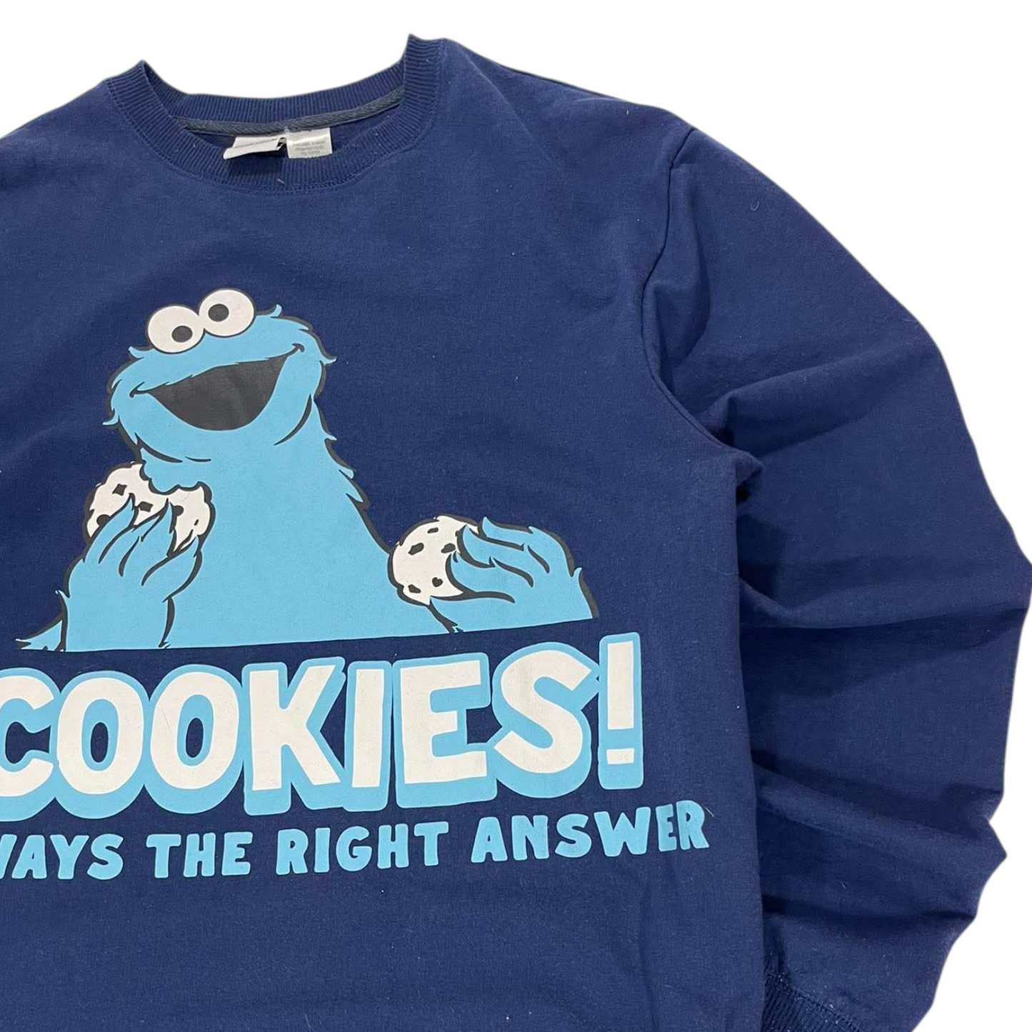 SESAME STREET COOKIE MONSTER BLUE CREWNECK SWEATSHIRT (M)