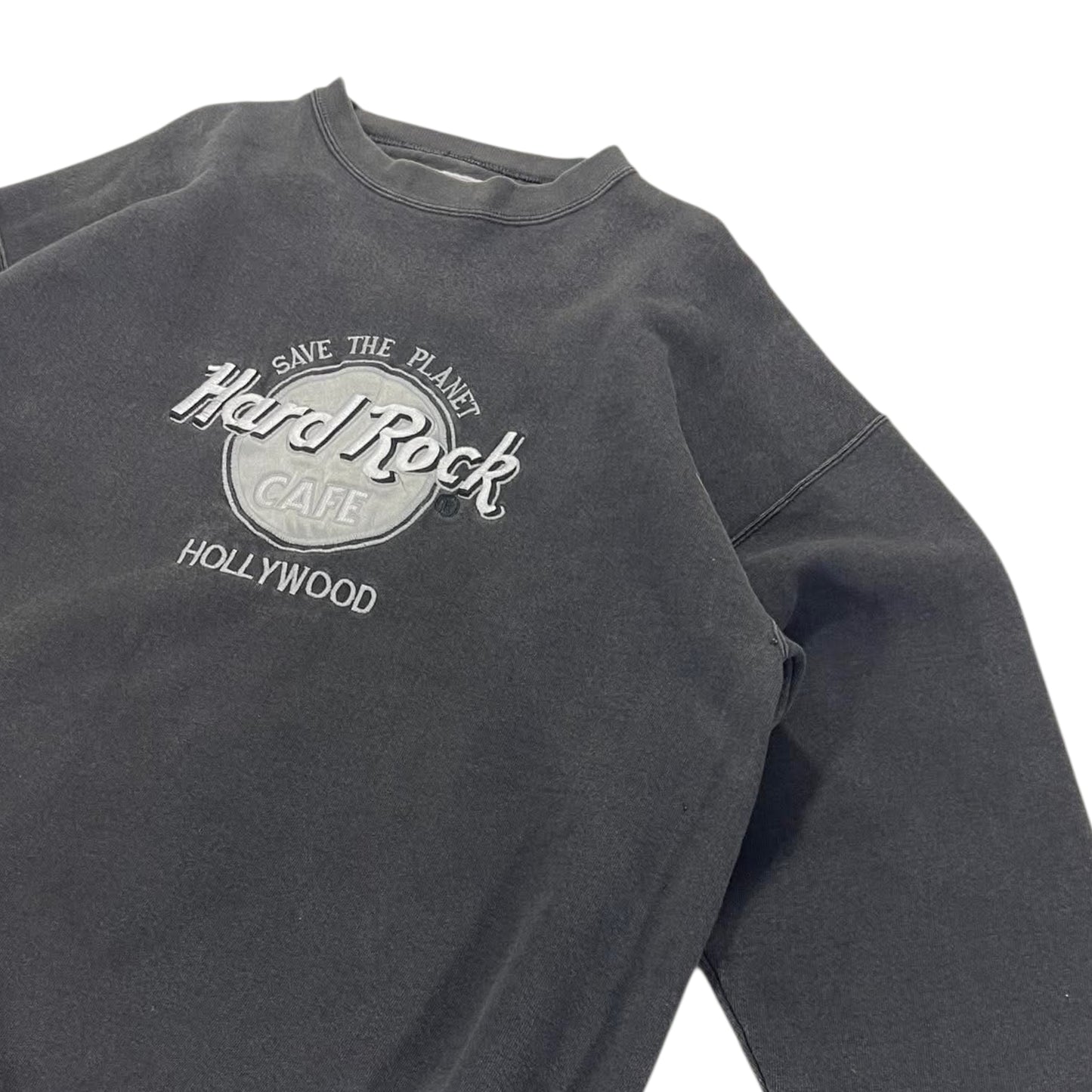 VINTAGE FADED HARD ROCK CAFE BLACK SWEATSHIRT (XL)