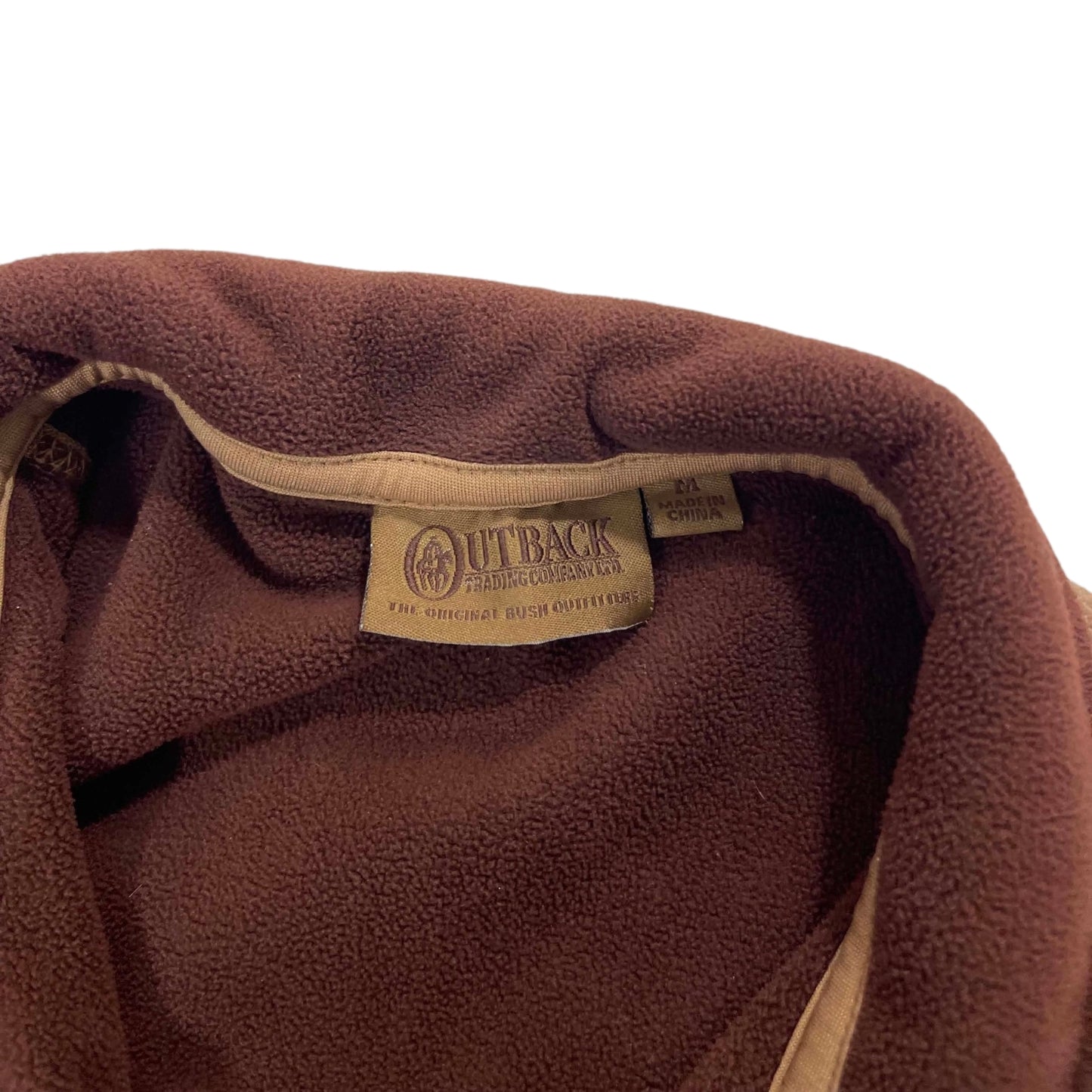 Y2K OUTBACK TRADING CO. BROWN & TAN FLEECE JACKET (M)
