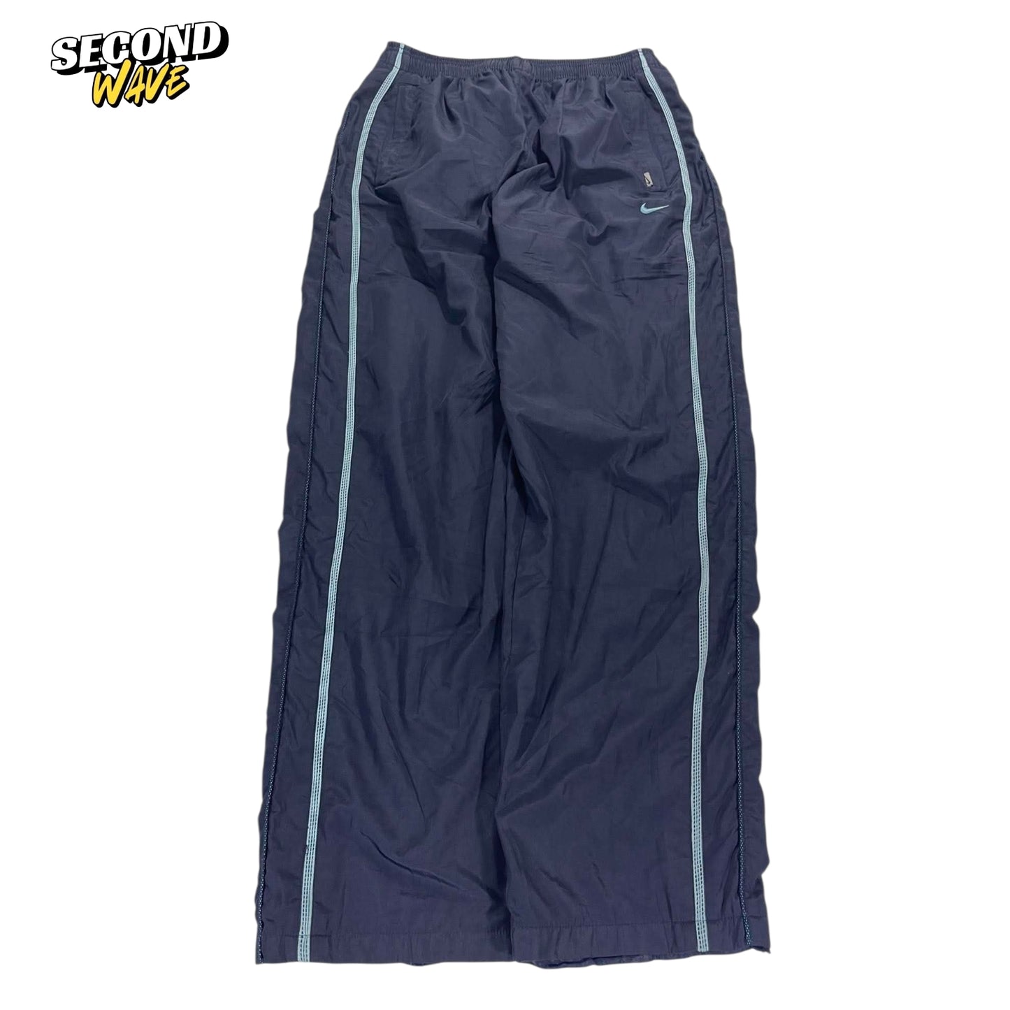 VINTAGE NIKE NAVY BLUE TRACK PANTS (L)