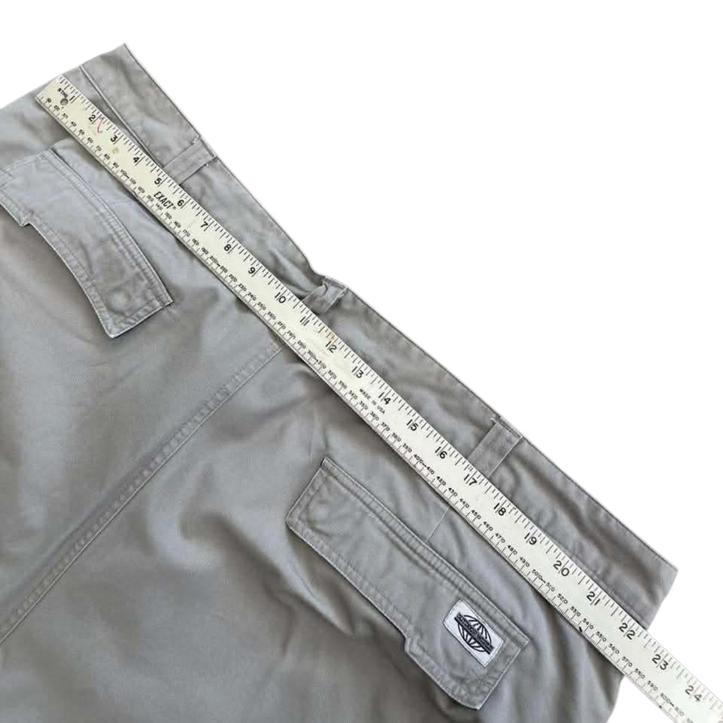KHAKI CARGO PANTS WITH BLUE LINING (44)
