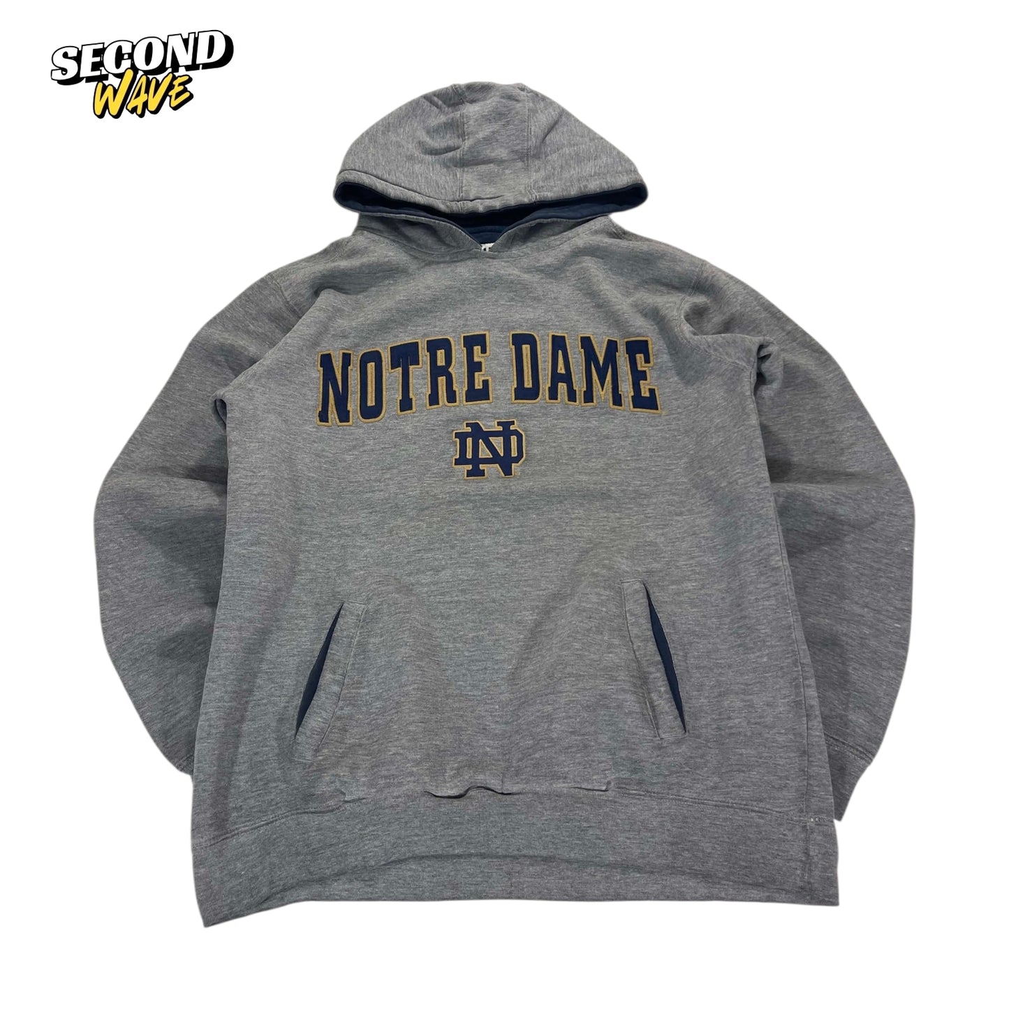 VINTAGE EMBROIDERED NOTRE DAME HOODIE (L)