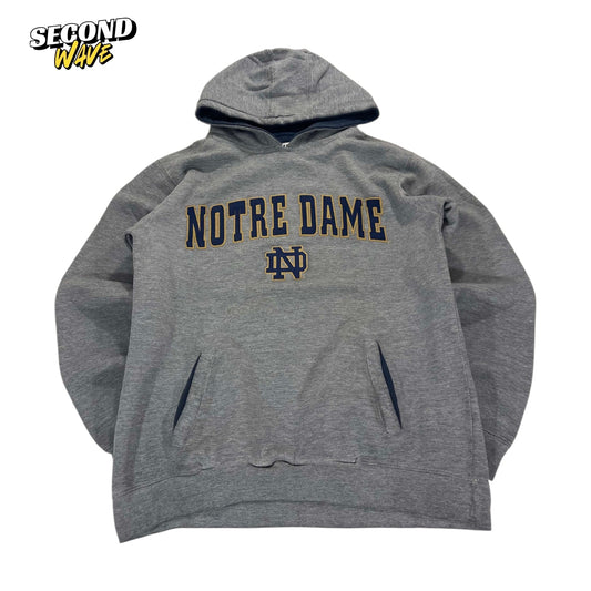 VINTAGE EMBROIDERED NOTRE DAME HOODIE (L)