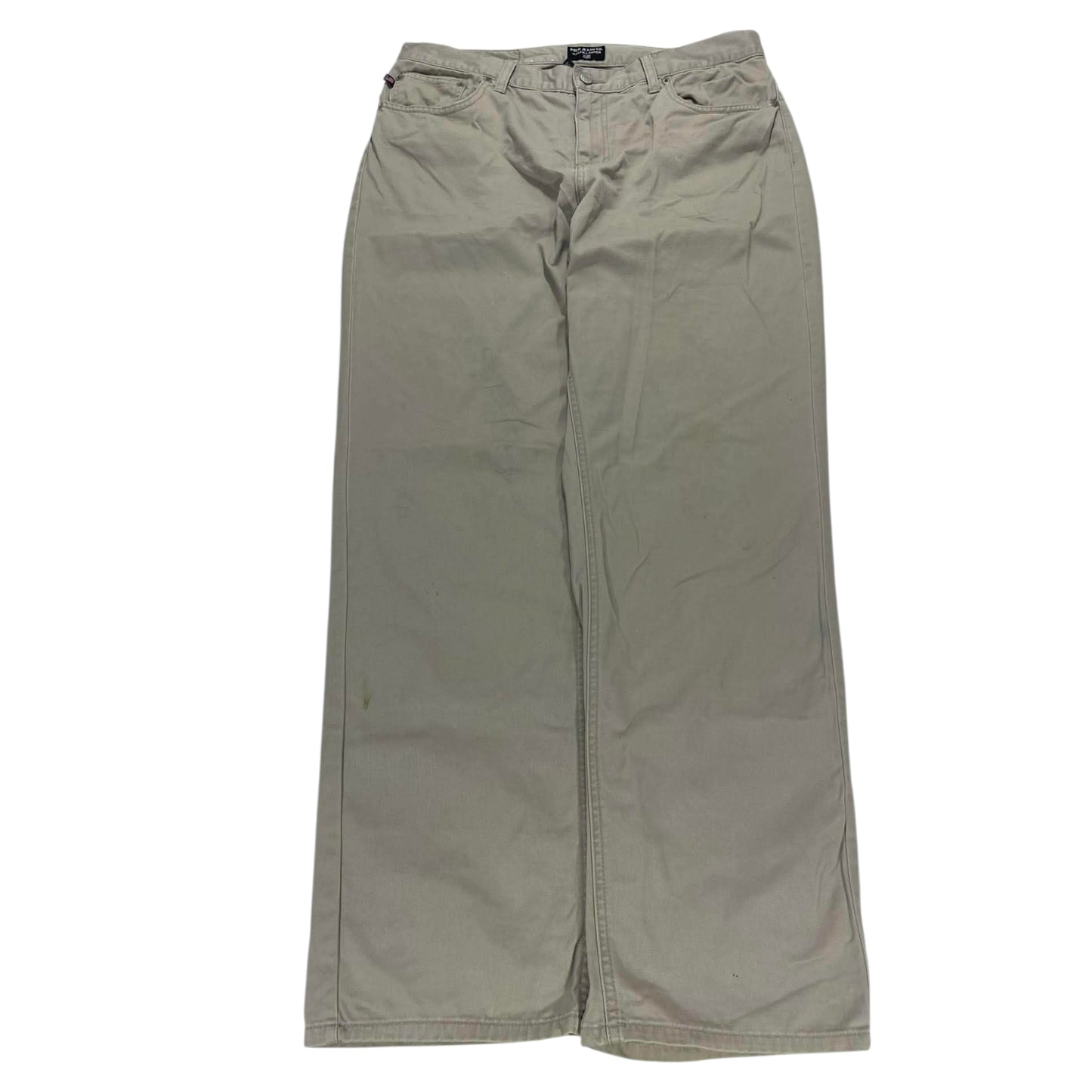 POLO RALPH LAUREN TAN WIDE LEG TROUSERS (34)