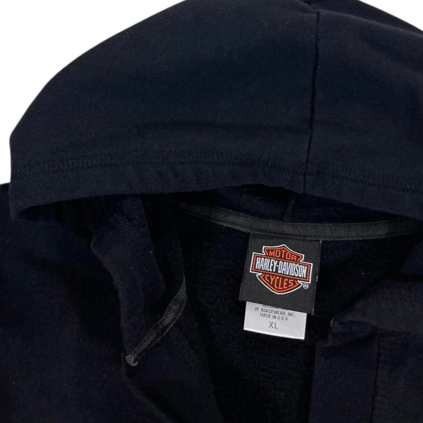 VINTAGE HARLEY DAVIDSON BLACK COTTON HOODIE (L-XL)