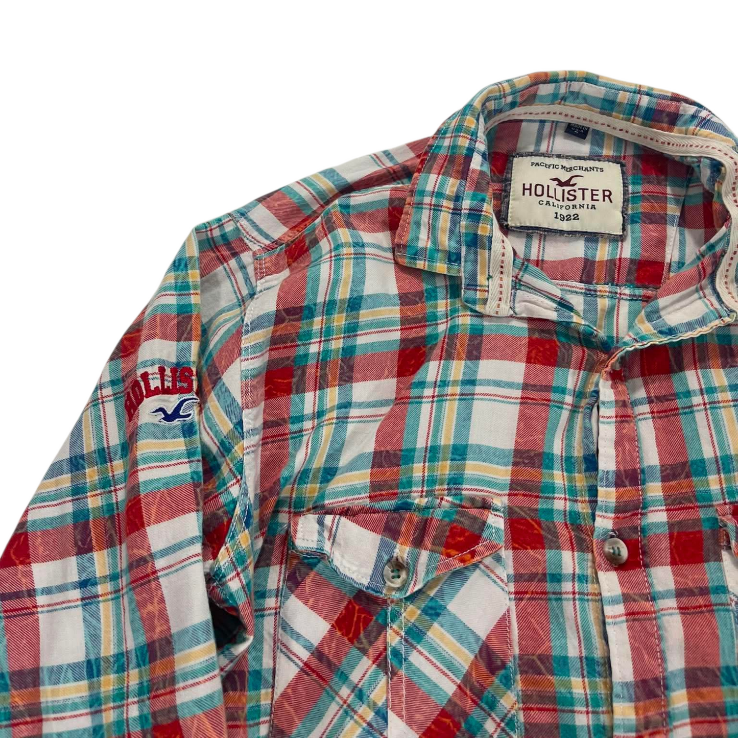 Y2K HOLLISTER CO. RED BUTTON-UP (L)