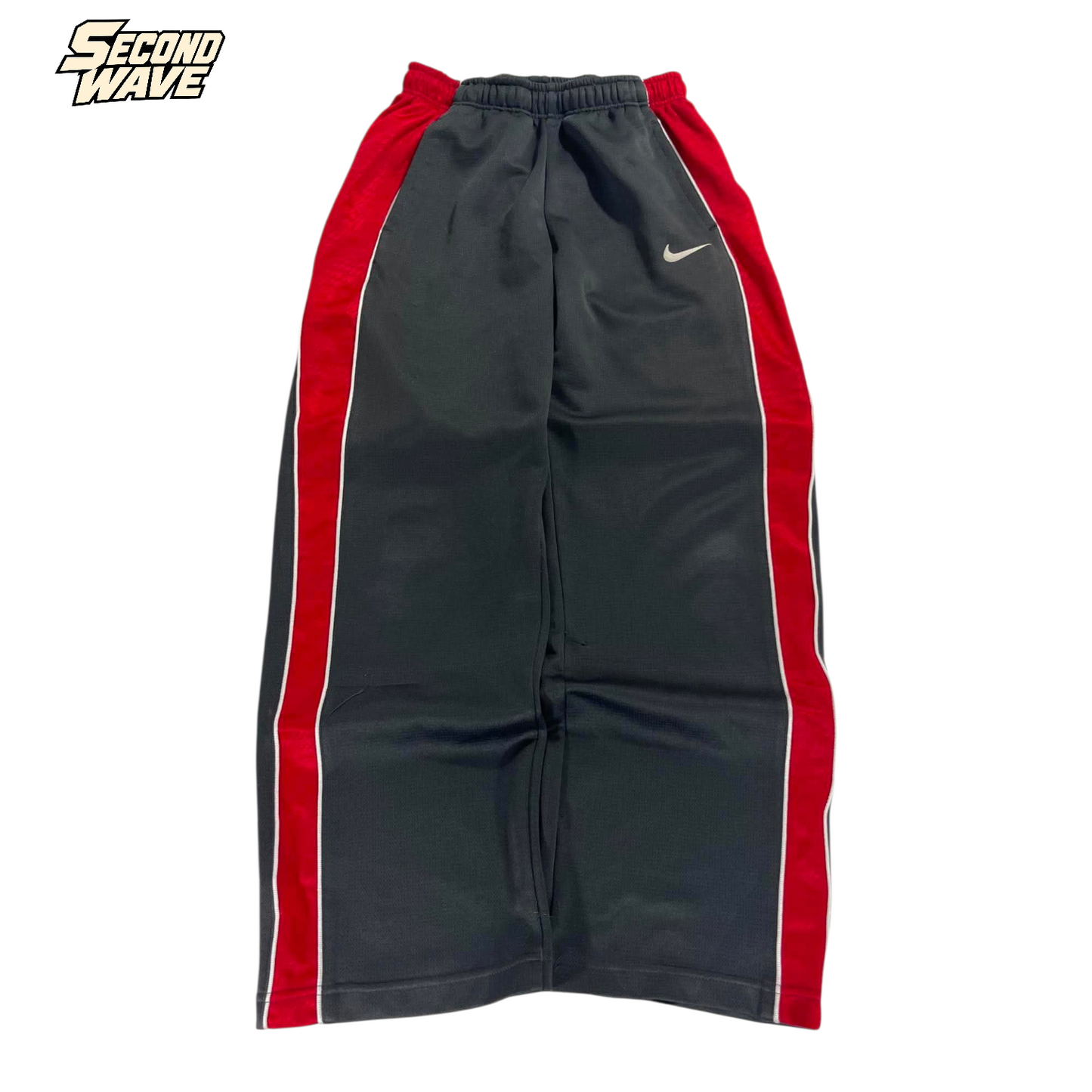VINTAGE NIKE BLACK BAGGY TRACK PANTS (M-L) '3