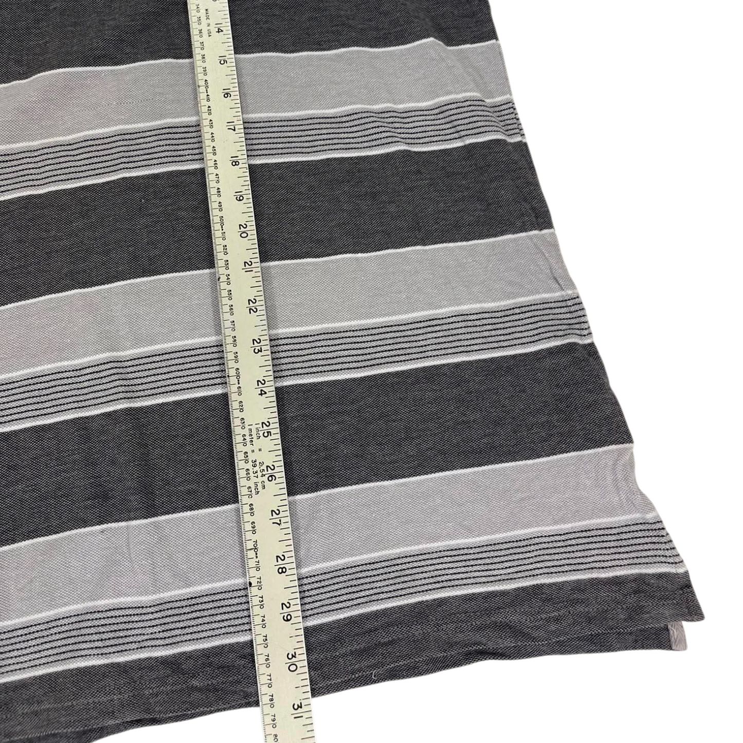 VINTAGE LOGAN & SONS GREY STRIPED POLO SHIRT (XL)