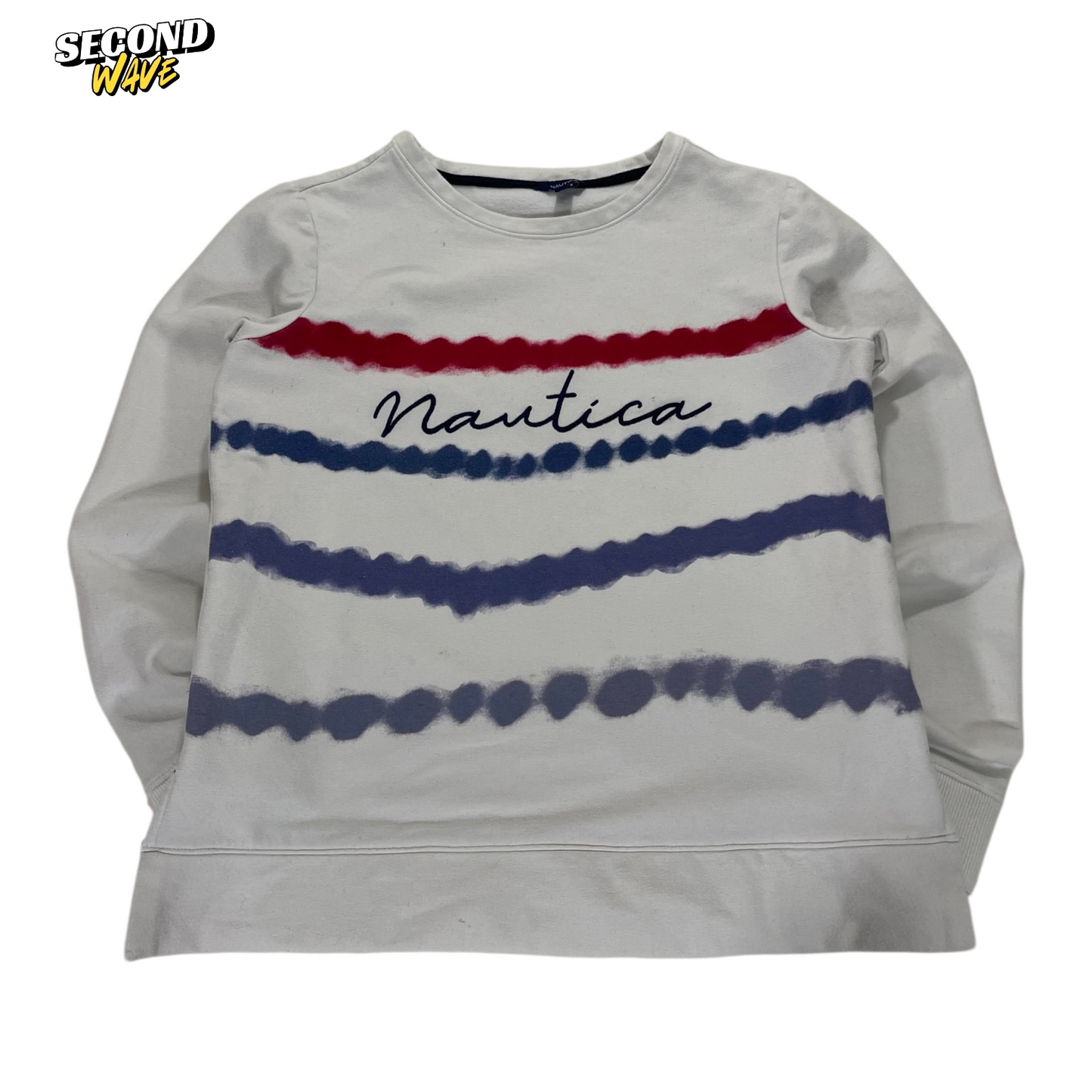 NAUTICA WHITE LONG SLEEVE SWEATSHIRT (S-M)