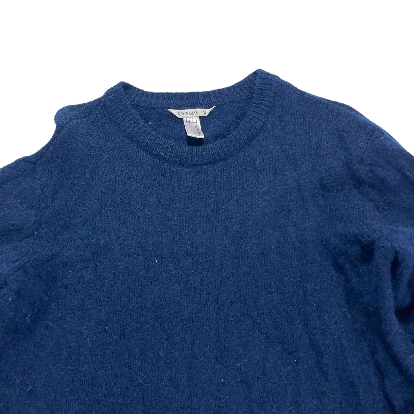 NAVU BLUE 100% SHETLAND WOOL SWEATER (M)