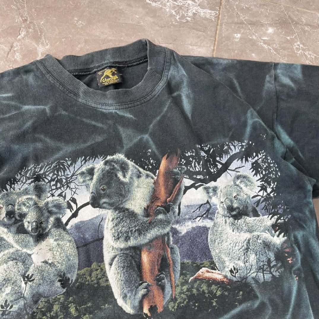 90s KOALA HABITAT BLACK TI DYE T-SHIRT (M)
