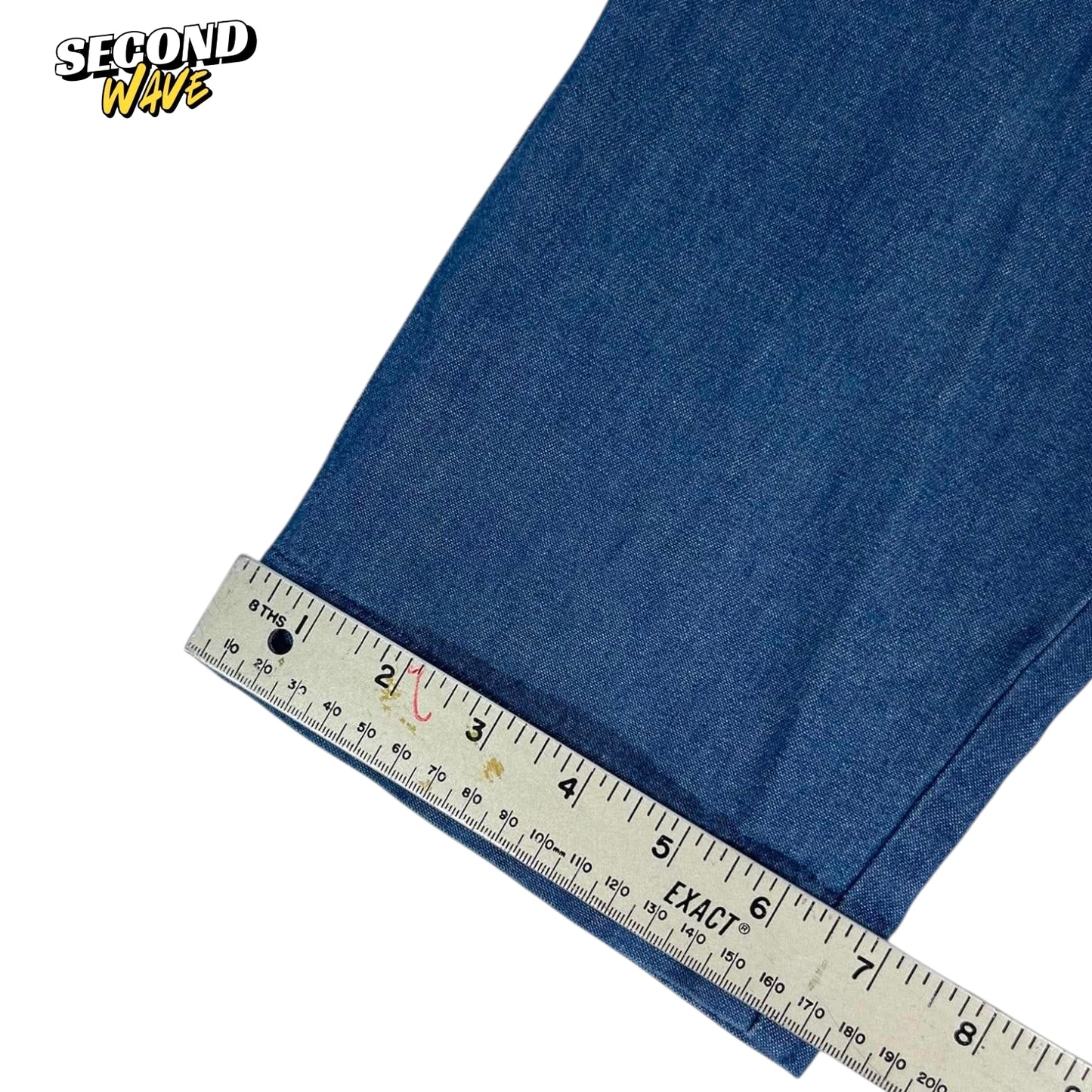 90S ANNIE LAM'S LIGHT BLUE LINEN PANTS (L)