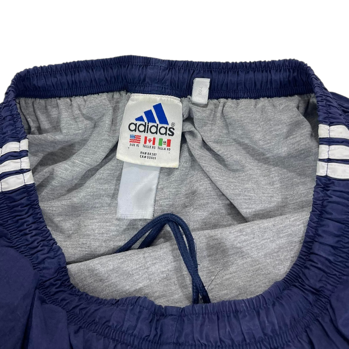 VINTAGE CLASSIC ADIDAS NAVY TRACK PANTS (L)