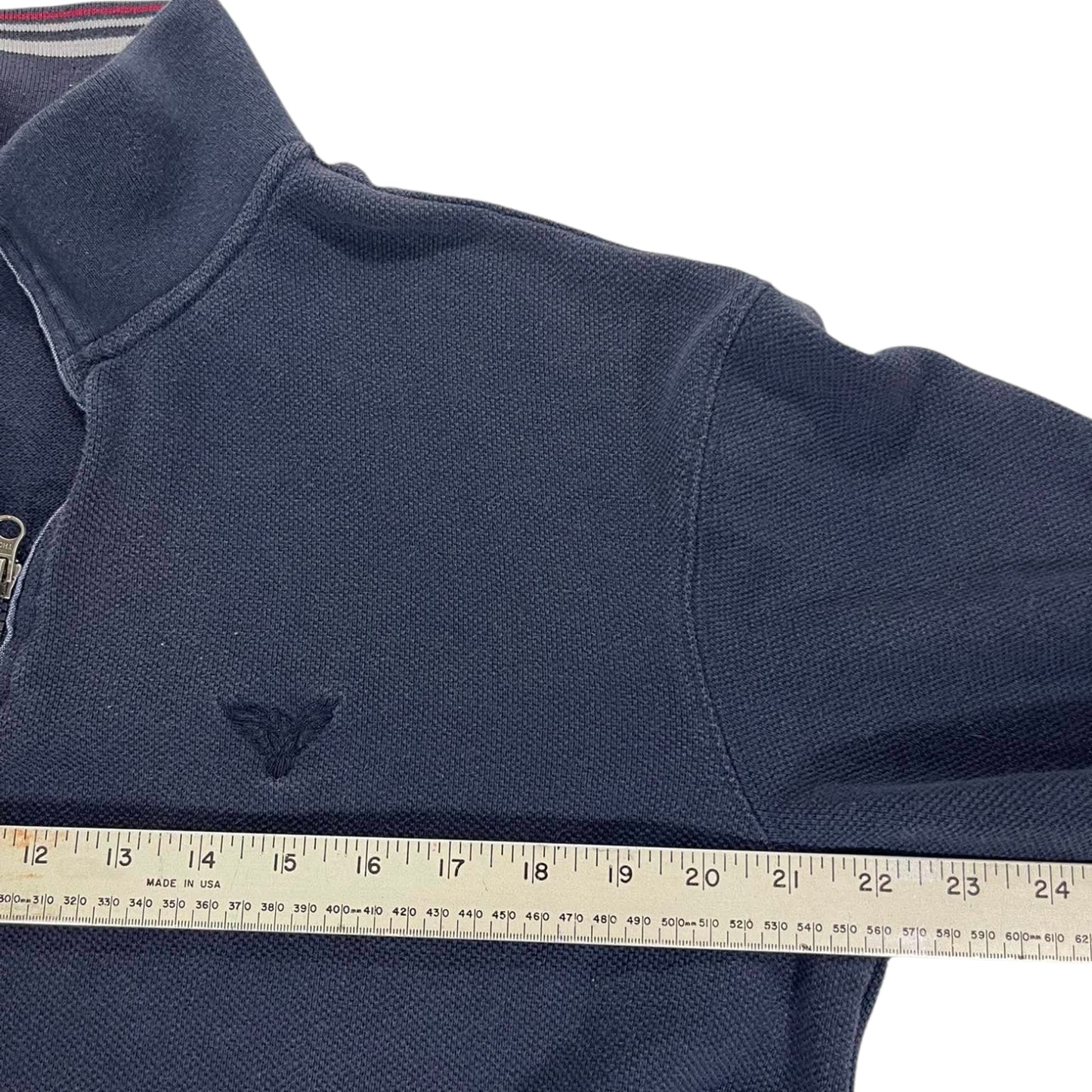 PILGRIM NAVY QUARTER ZIP SWEATSHIRT (L)