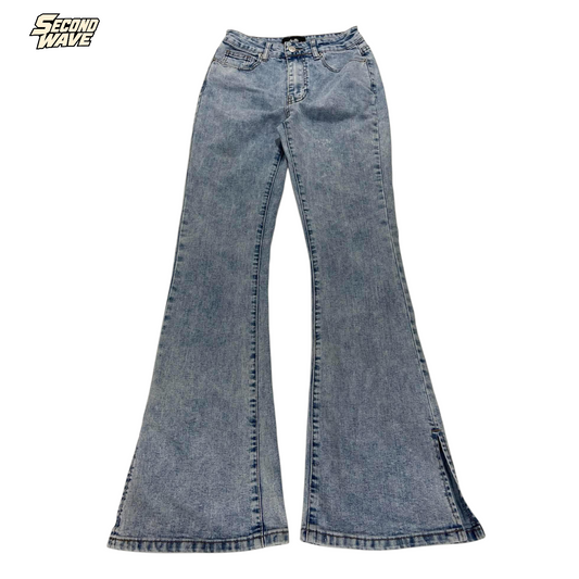 DOTTI BLUE DENIM FLARE JEANS (8)
