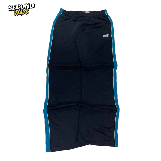 PUMA BLACK TRACI PANTS WITH BLUE STRIPES (S)