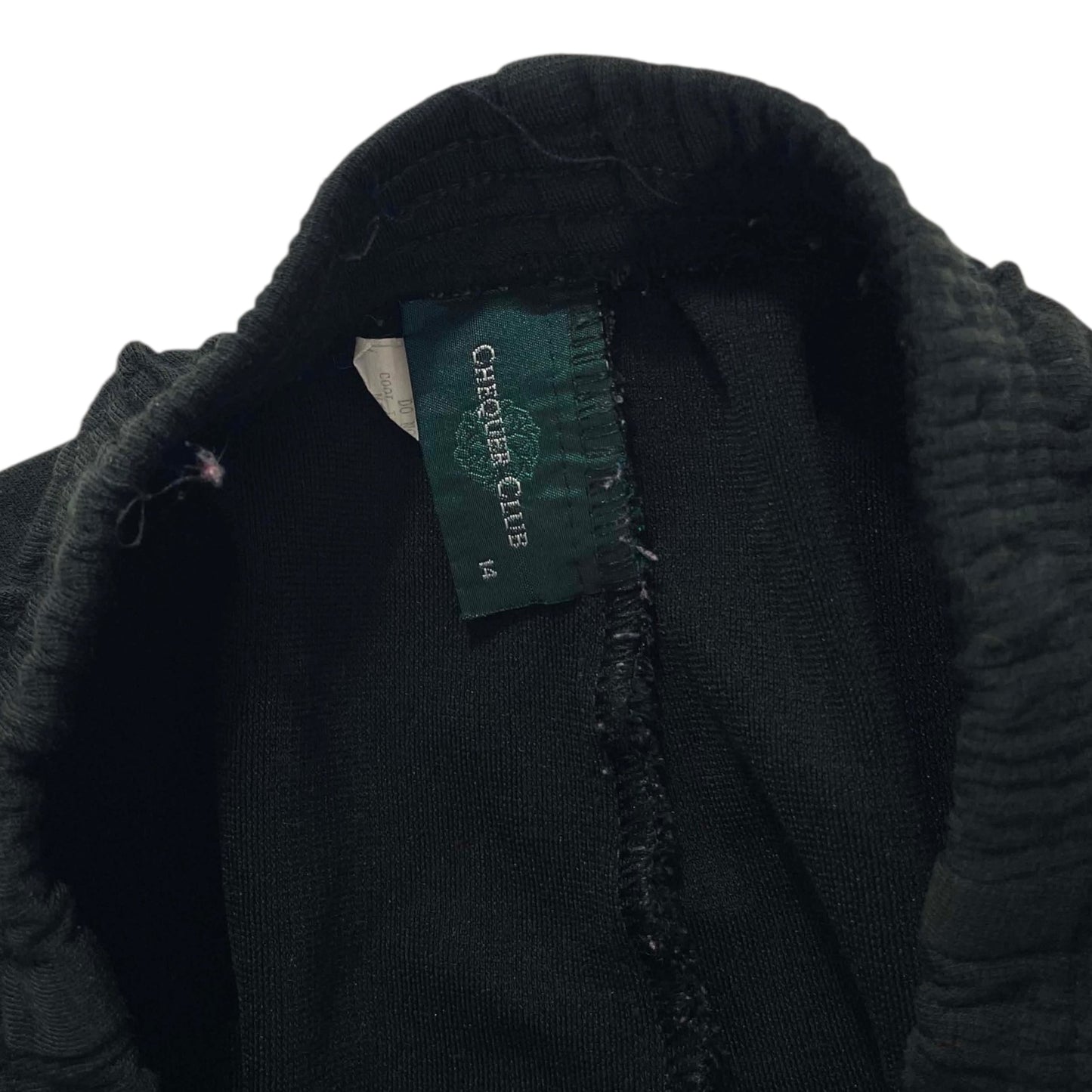 CHEQUER CLUB BLACK WIDE LEG SWEATPANTS (L)