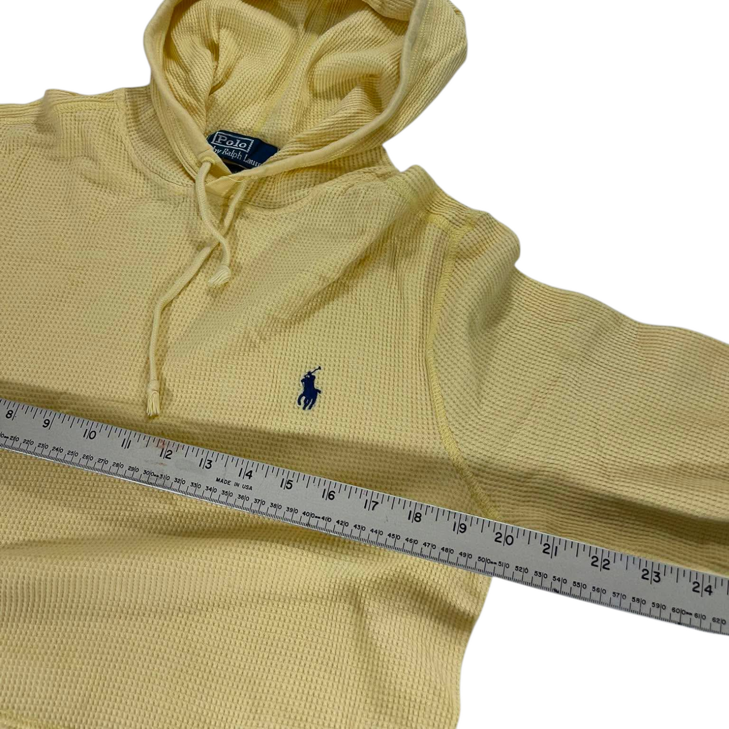 100% COTTON POLO RALPH LAUREN YELLOW HOODIE (BEST FIT M)
