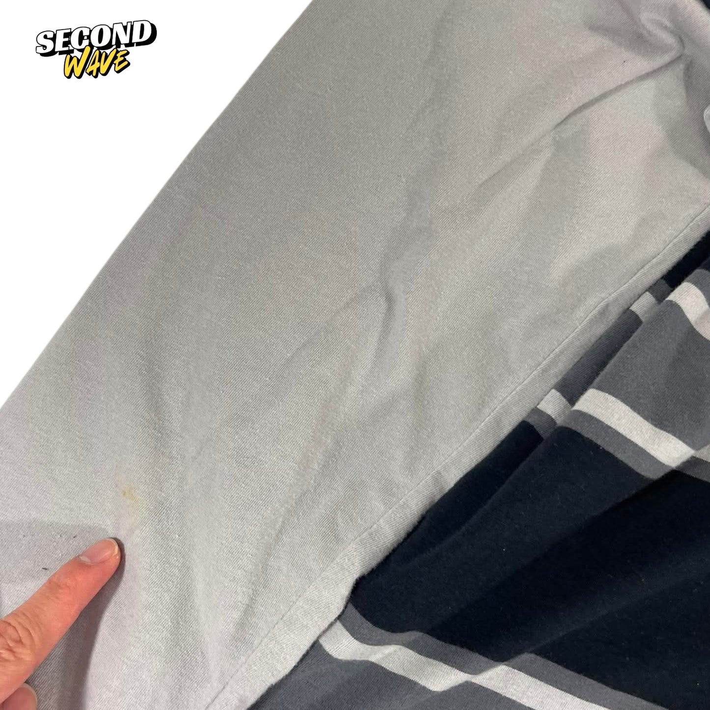 VINTAGE MATCH BLUE STRIPED POLO LONG SLEEVE (XL)
