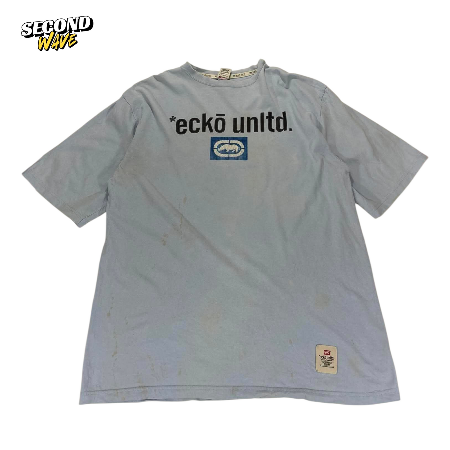 TRASHED ECKO UNLTD BLUE COTTON T-SHIRT (L)