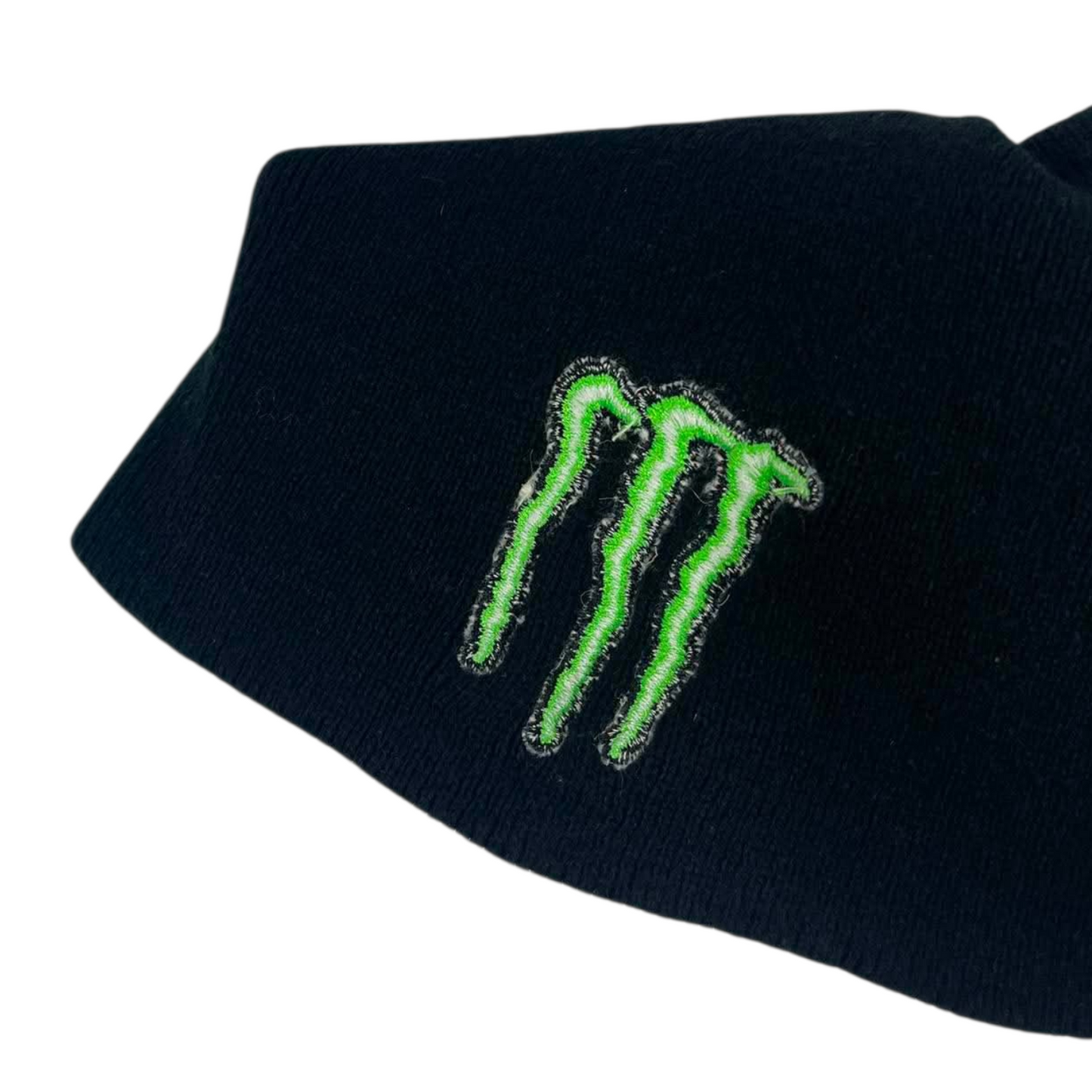 BLACK MONSTER ENERGY BEANIE WITH GREEN LOGO (OSFA)
