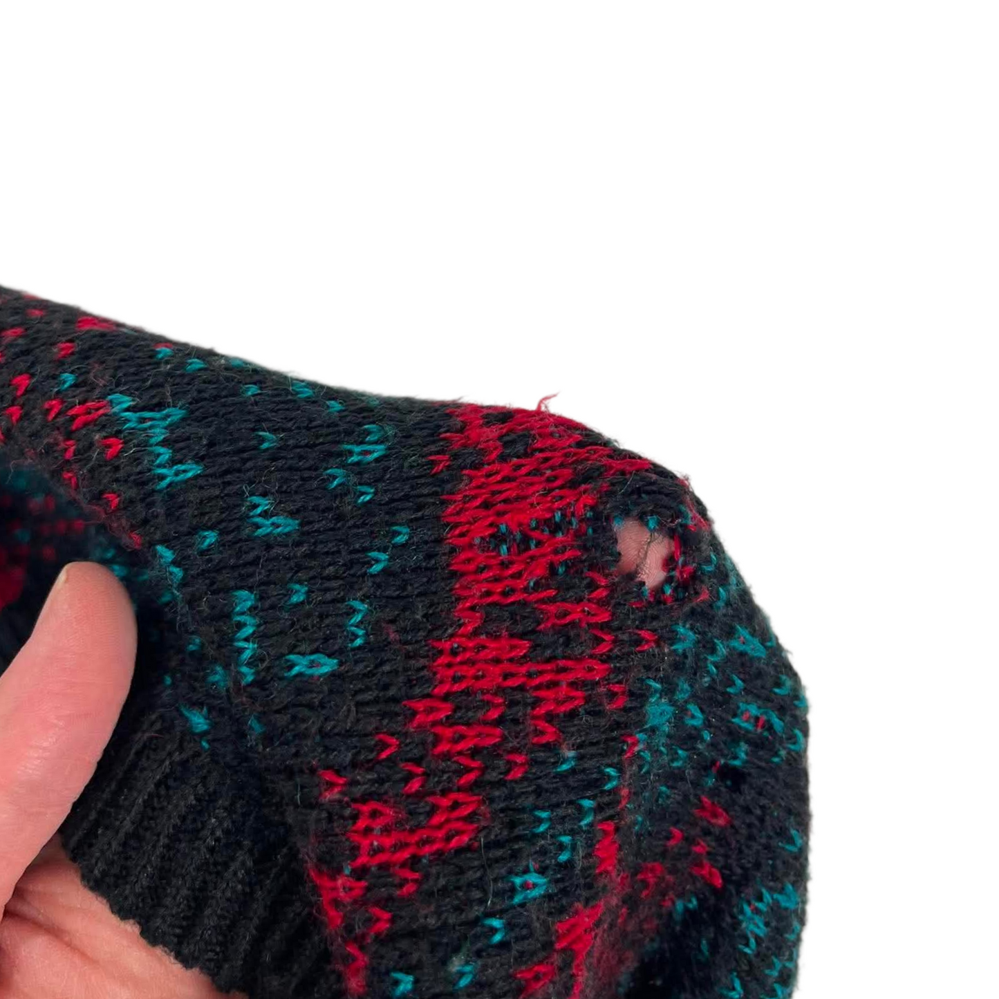90s CHECKMATE MULTICOLOURED KNIT SWEATER (M)