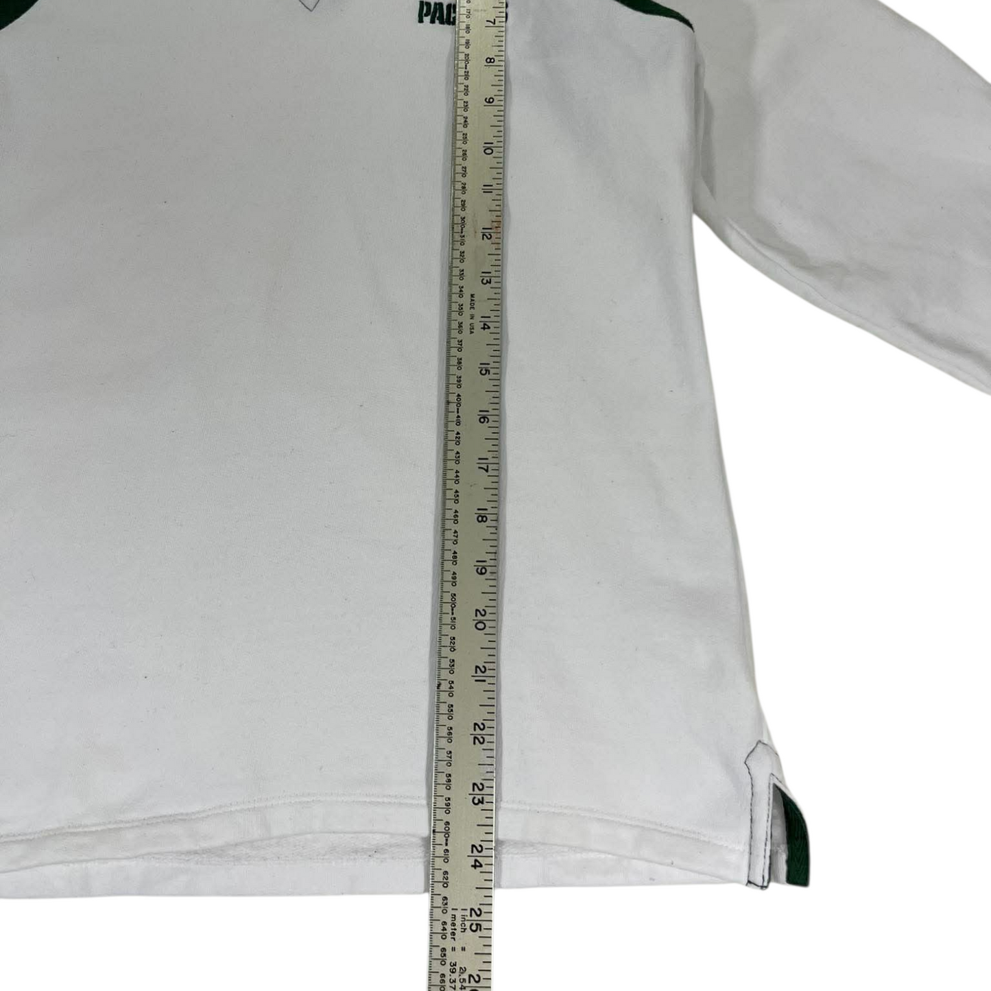VINTAGE WOMENS GREEN BAY PACKERS WHITE HOODIE (S-M)