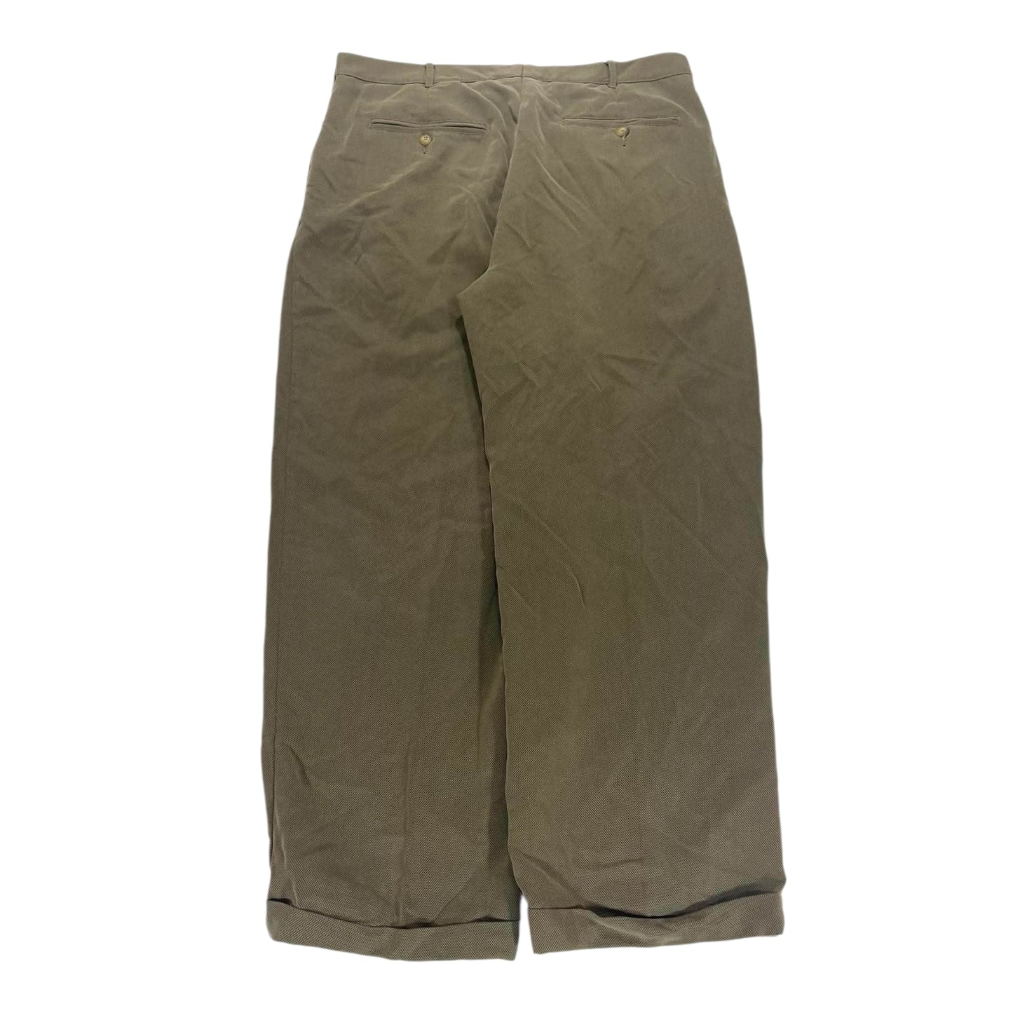 VINTAGE CENARIO KHAKI WIDE LEG TROUSERS (34)