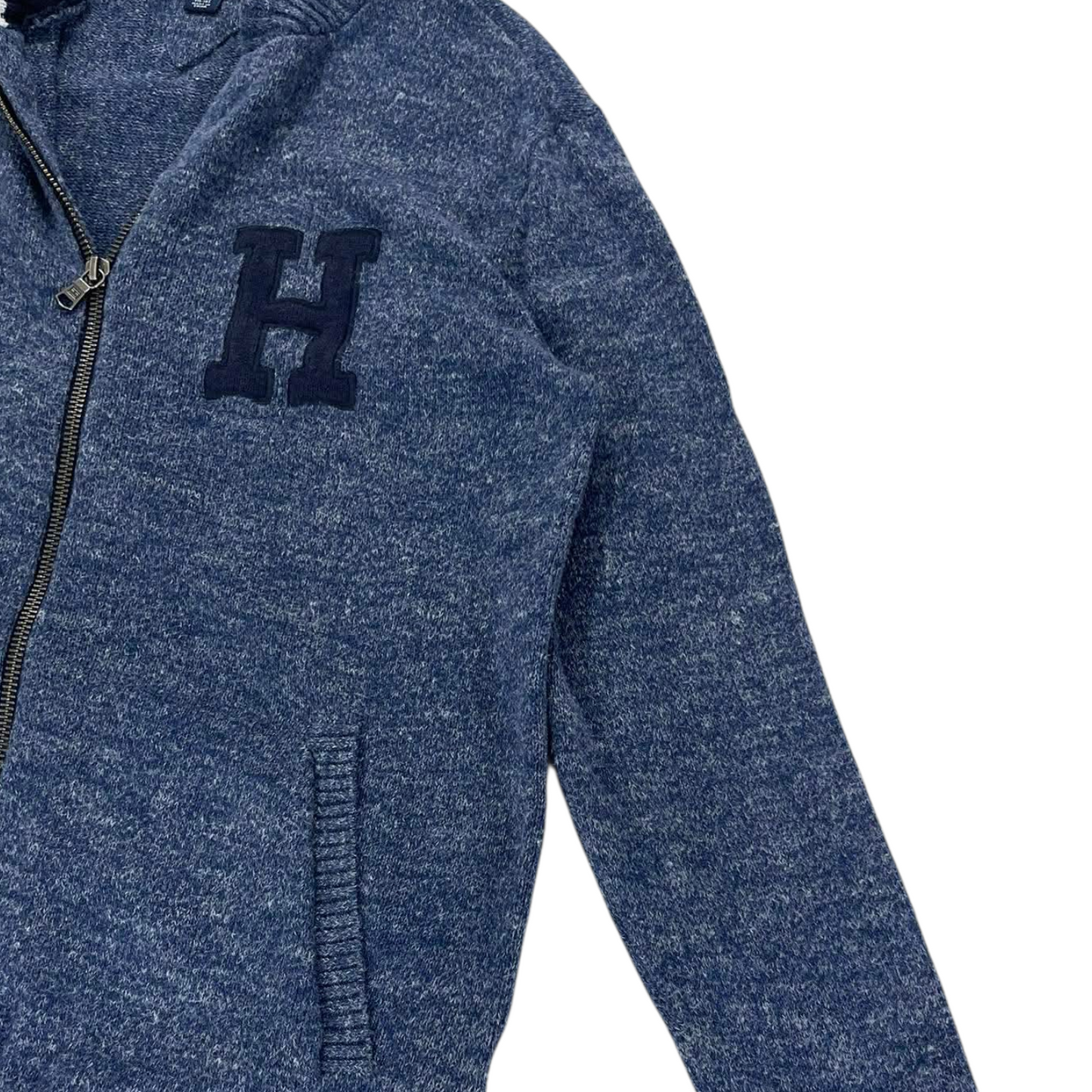 TOMMY HILFIGER NAVY BLUE ZIP UP SWEATER (XL)
