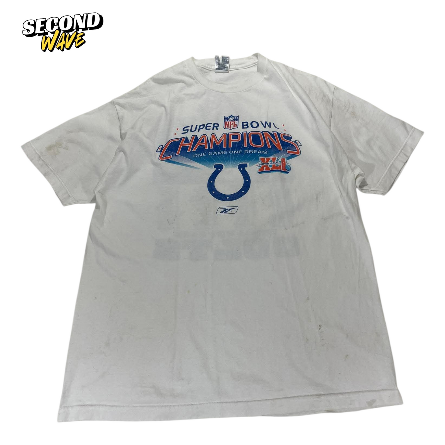 2007 INDIANAPOLIS COLTS SUPER BOWL CHAMPIONS WHITE T-SHIRT (L)