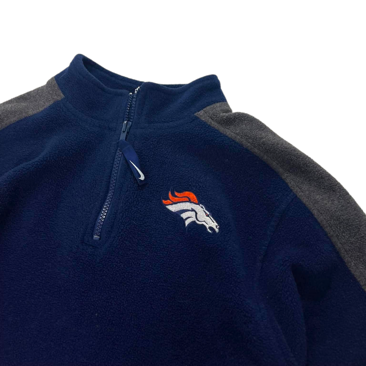 NIKE BRONCOS NAVY FLEECE QUARTER ZIP (L)