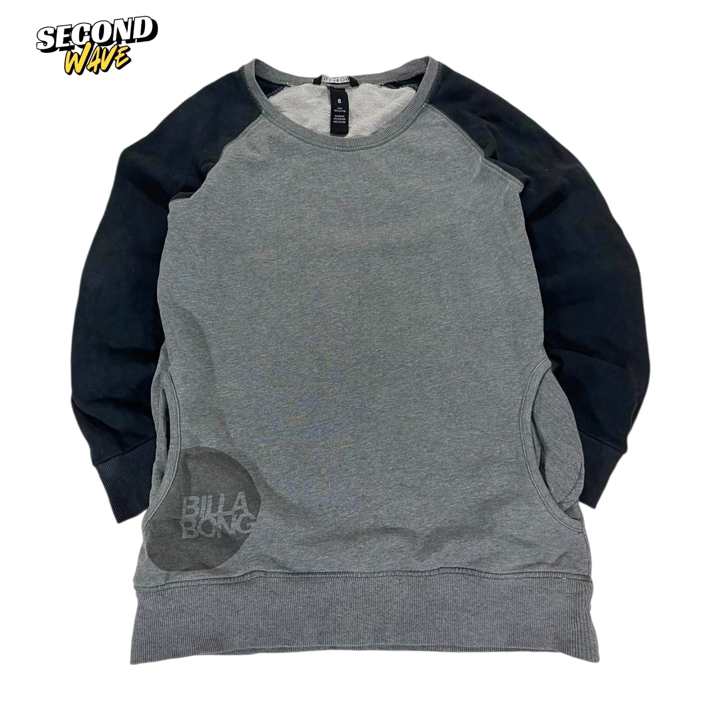 BILLABONG GREY LONG SLEEVE TOP (L)